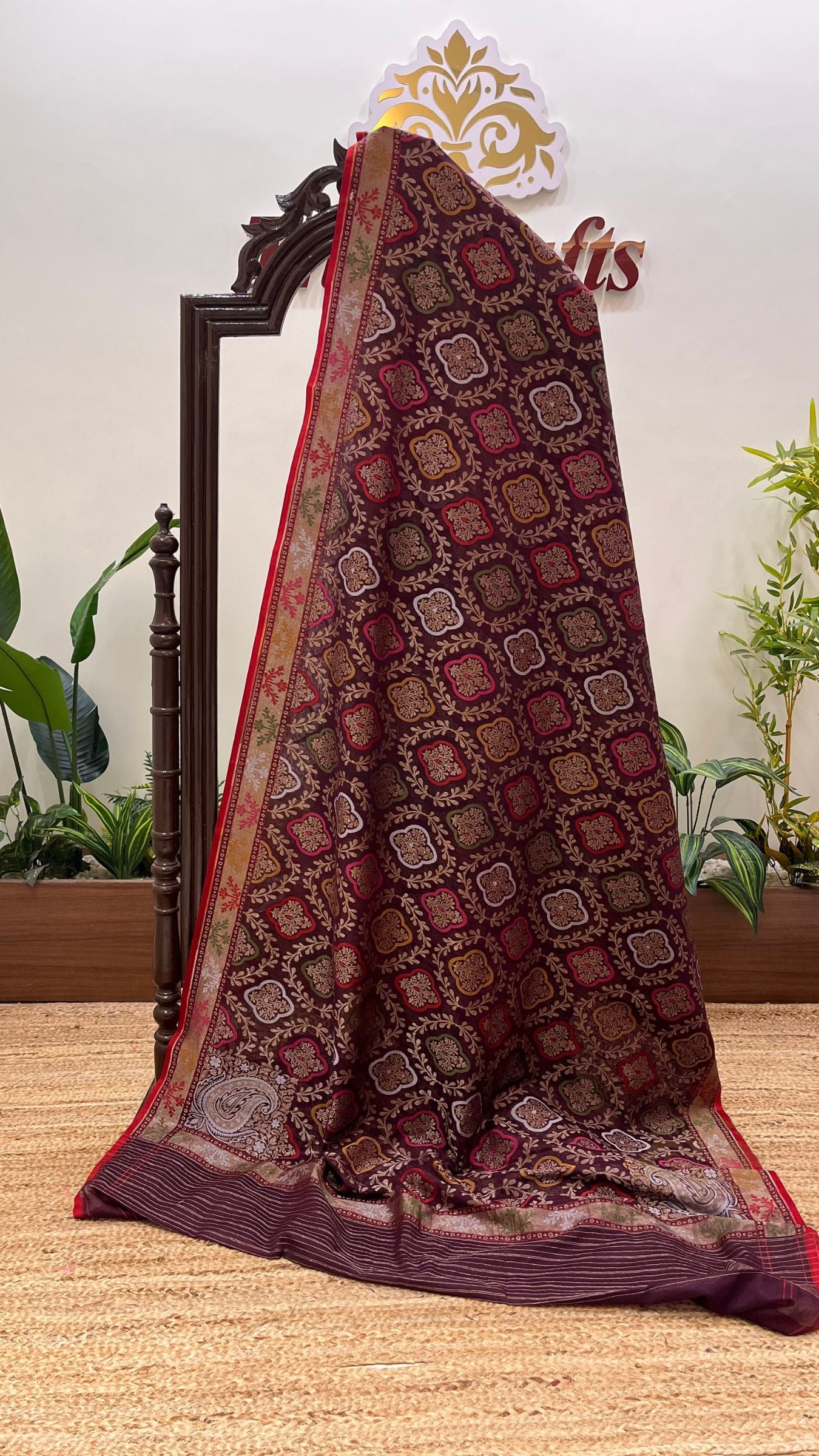 Pure Ektara Cotton Jamdani Banarasi Saree - Tilfi