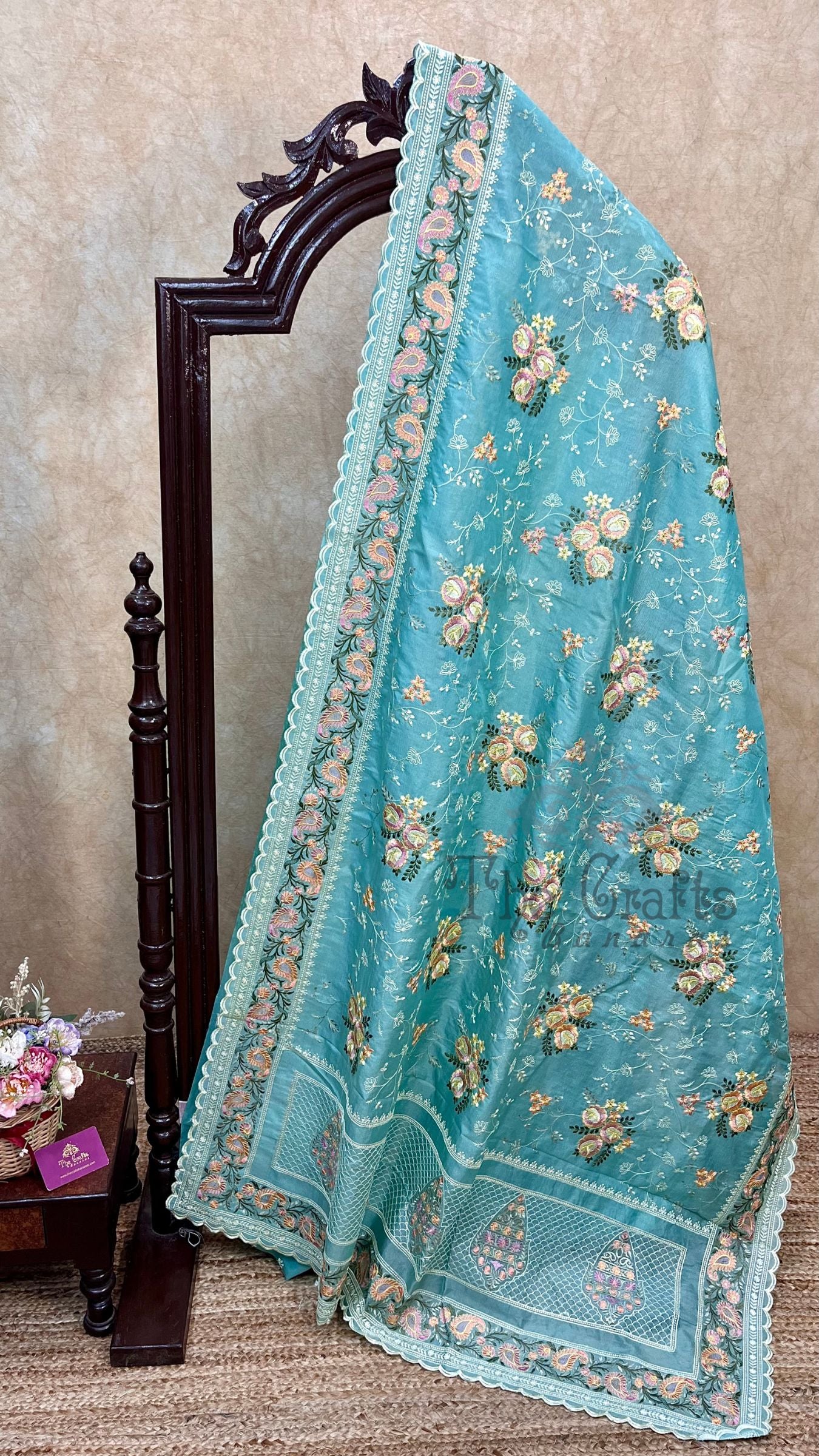 Pure Tissue Silk Banarasi Saree - Chikankari all over