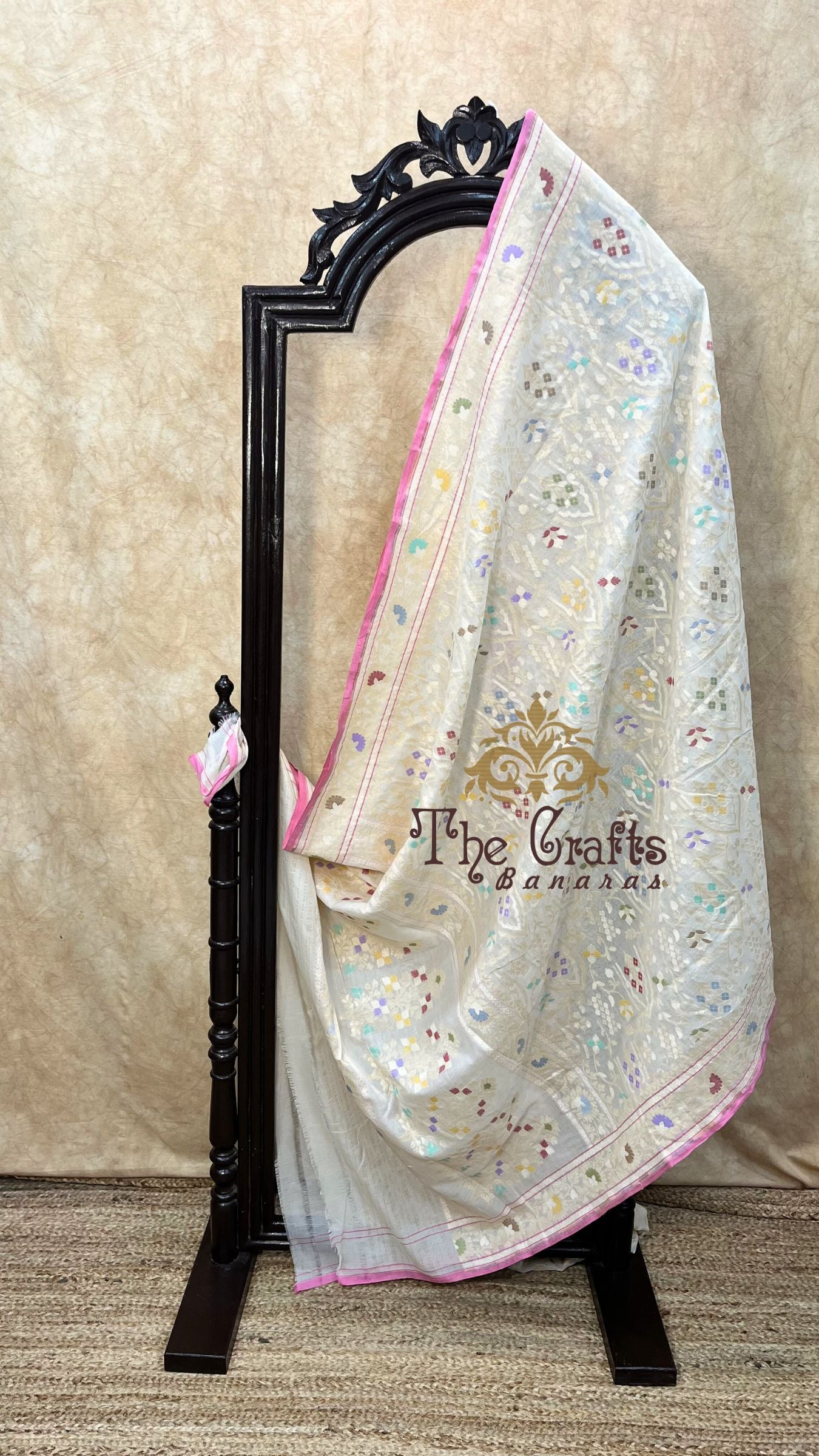 Pure Ektara Cotton Jamdani Banarasi Saree - Tilfi