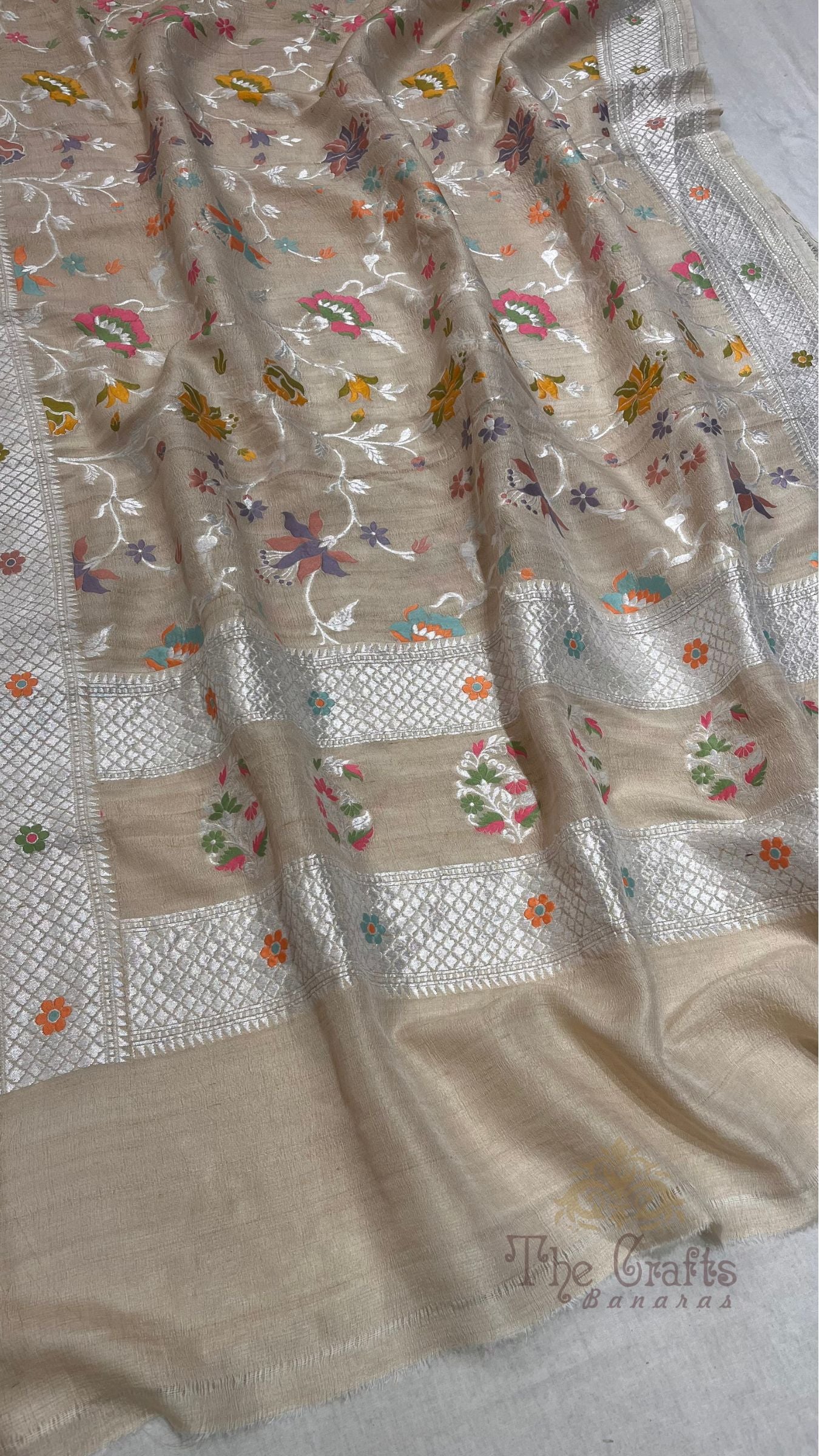 Pure Tussar Georgette Silk Banarasi Handloom Dupatta