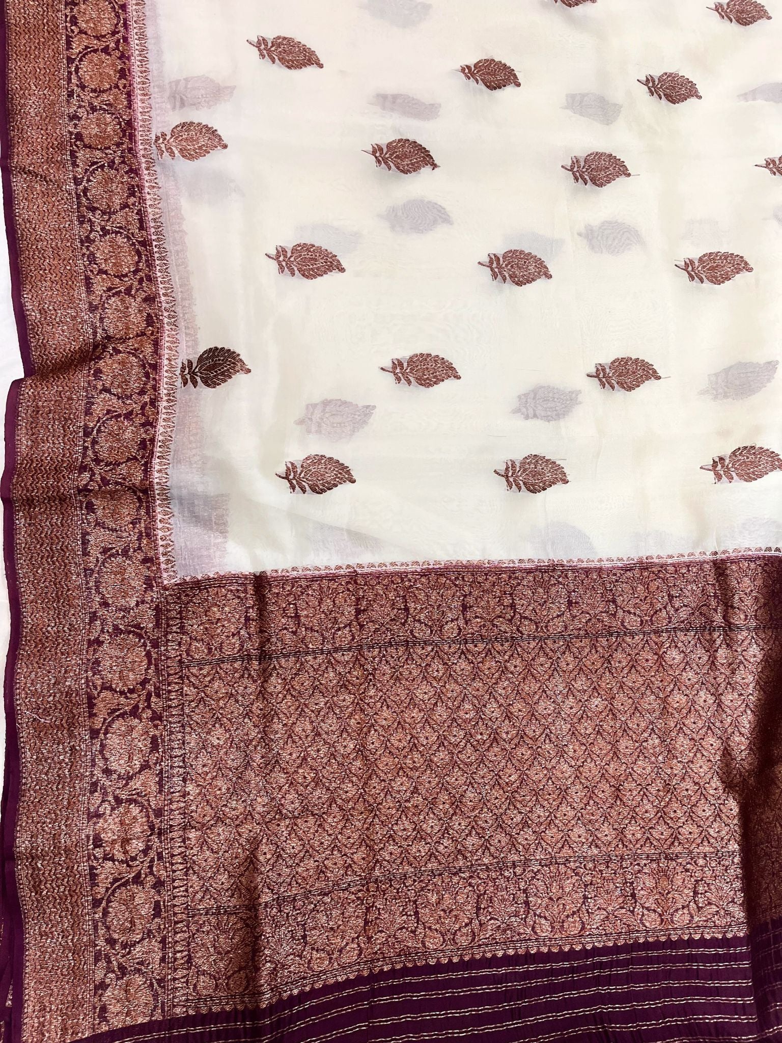 Pure Kora Silk Handloom Banarasi Saree
