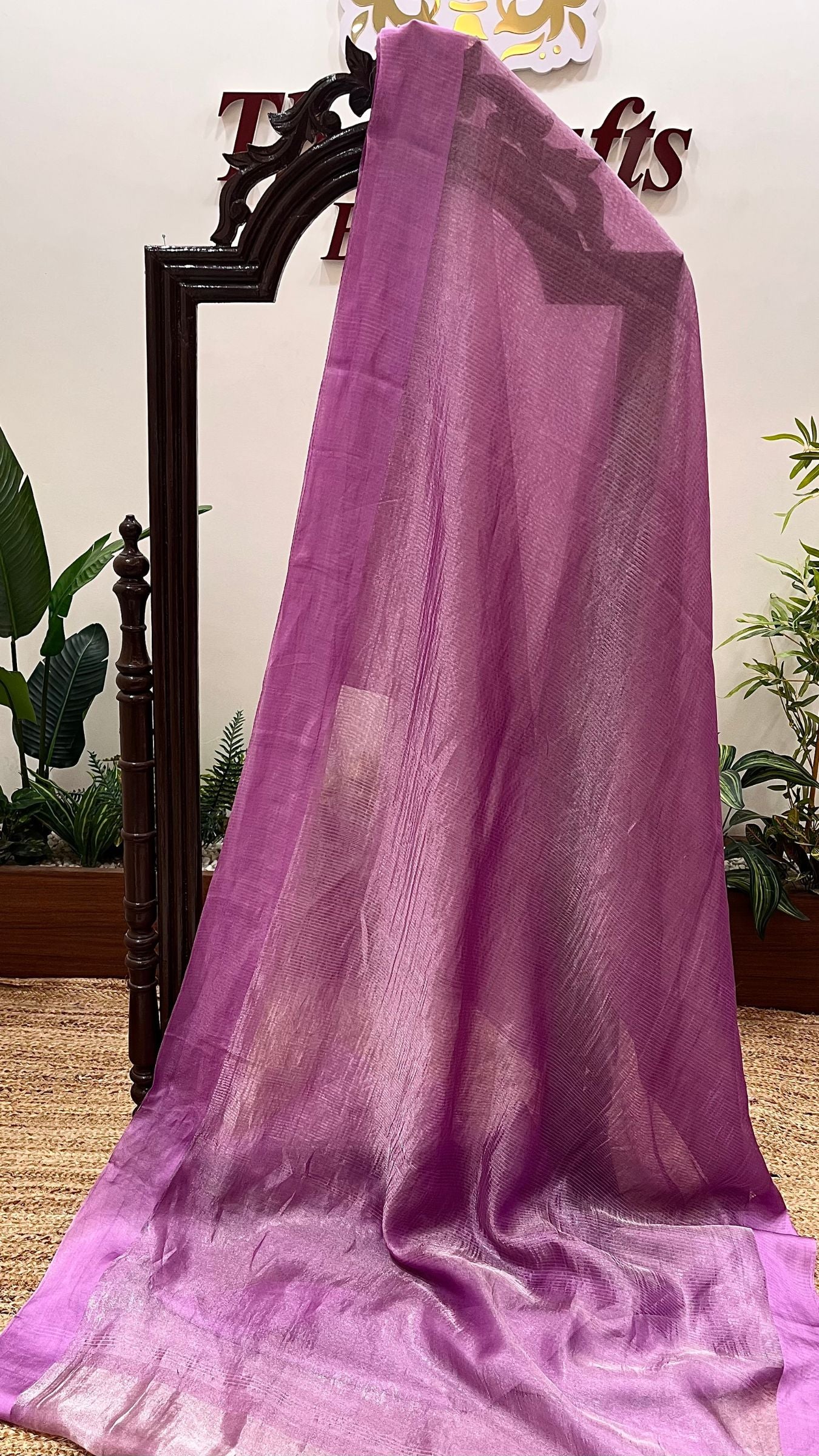 Pure Tissue Silk Handloom Banarasi Saree - with Satin Border