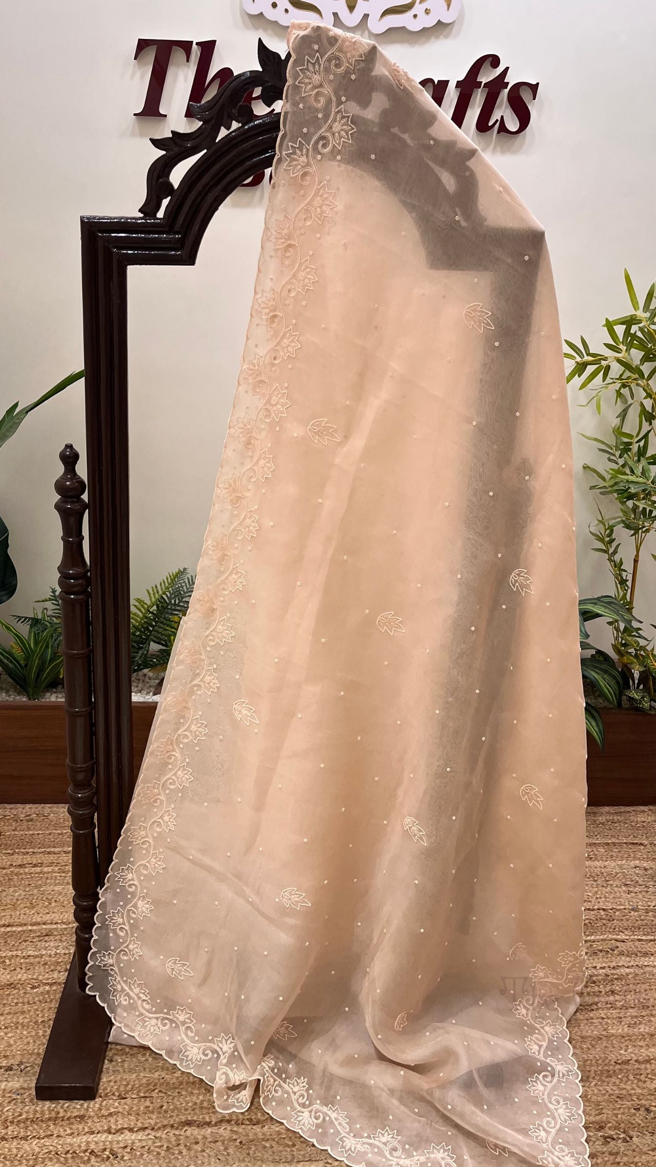 Pure Organza Silk Handloom Banarasi Saree - handwork motifs