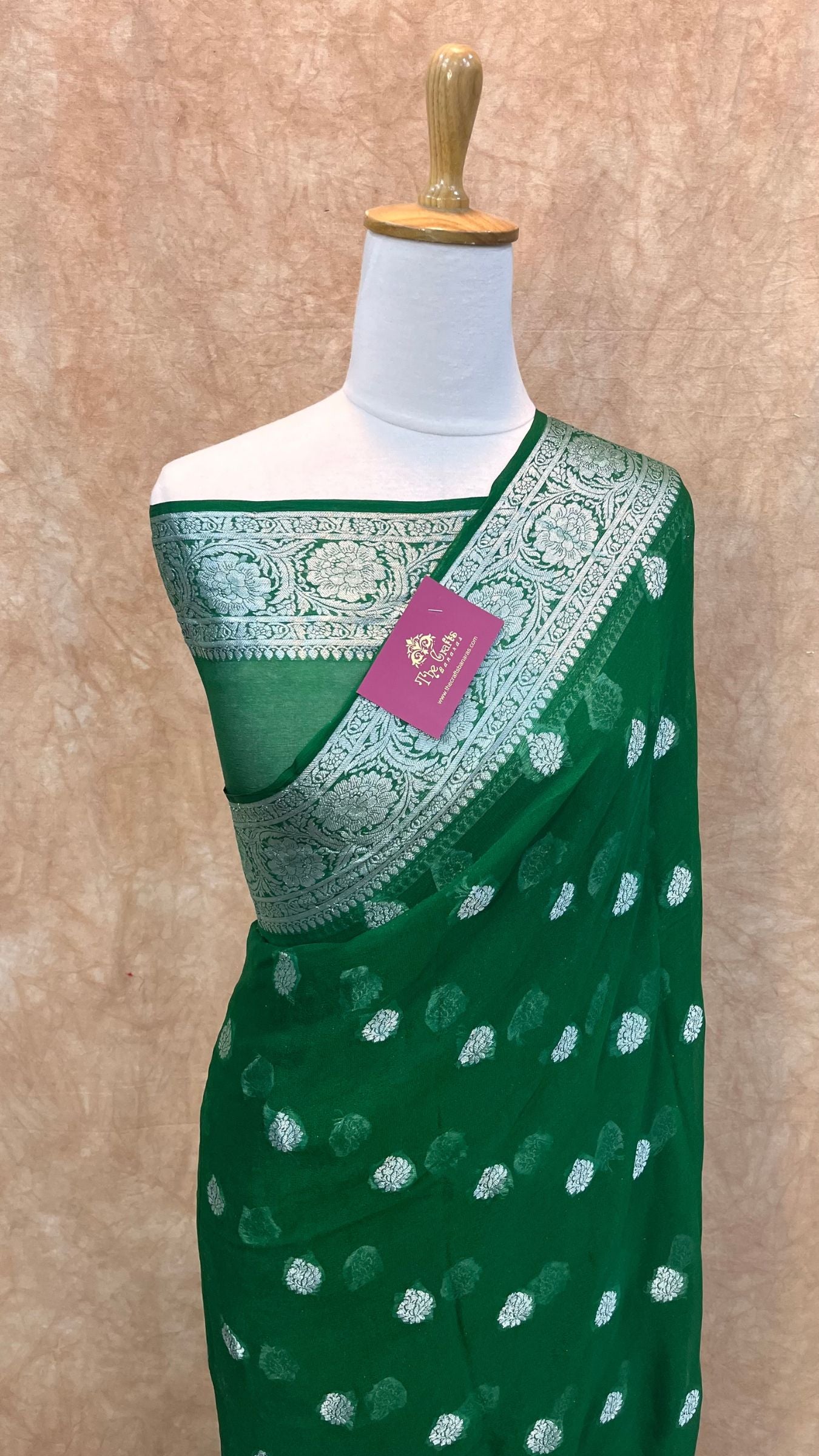 Pure Khaddi Chiffon Banarasi Saree