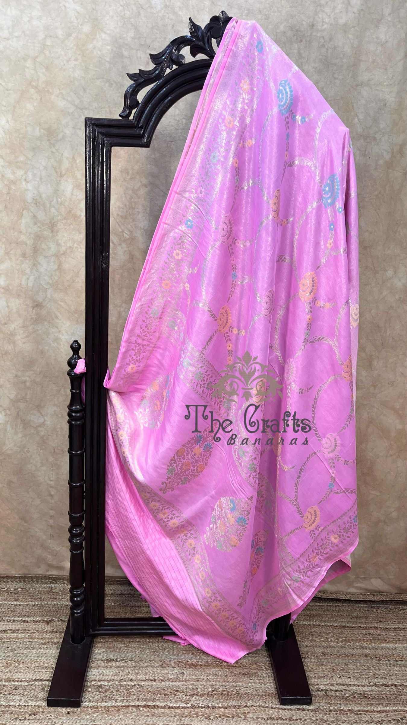 Tissue Georgette Handloom Banarasi Saree - Meenakari all over