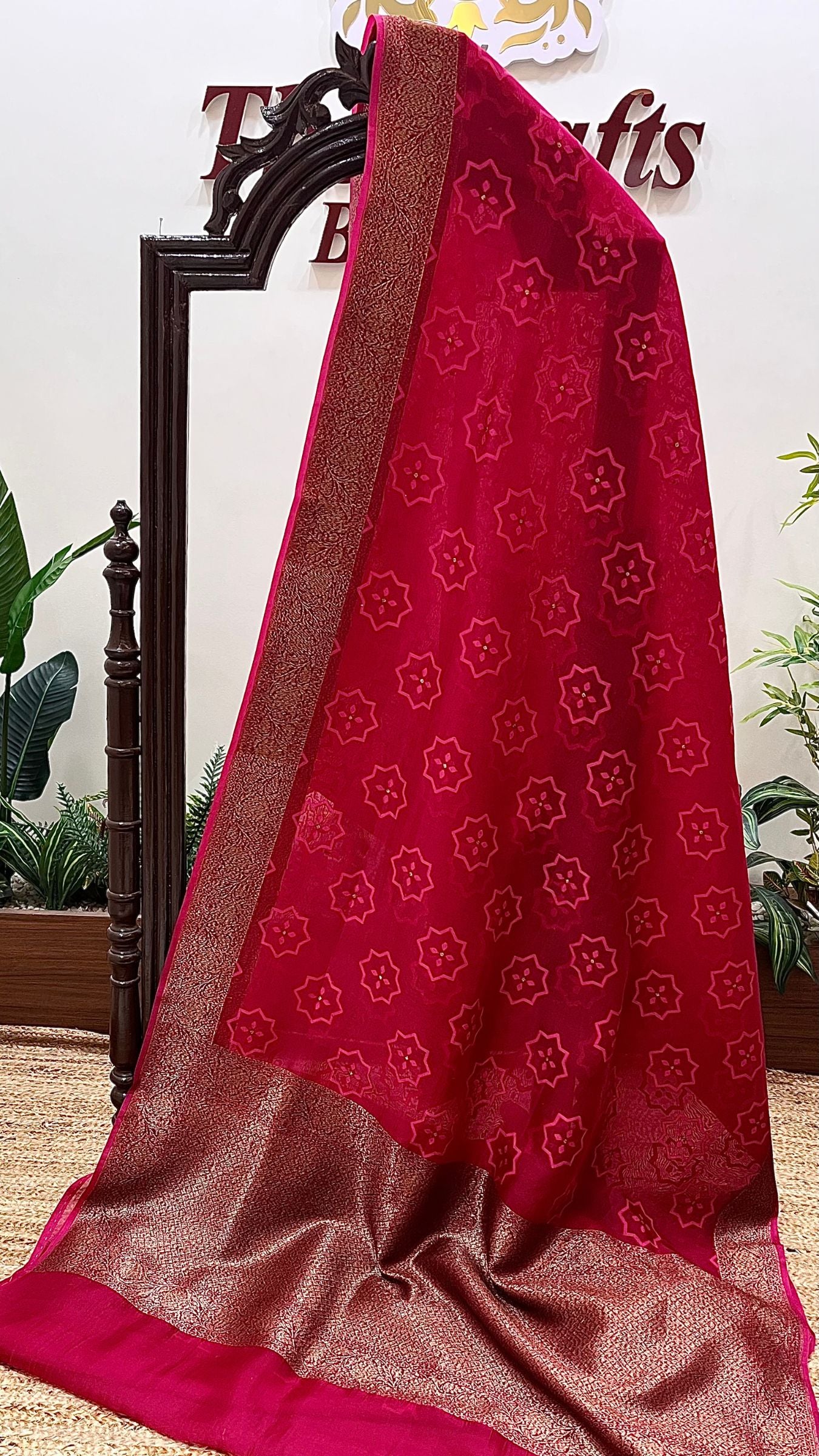 Pure Ektara Cotton Jamdani Banarasi Saree