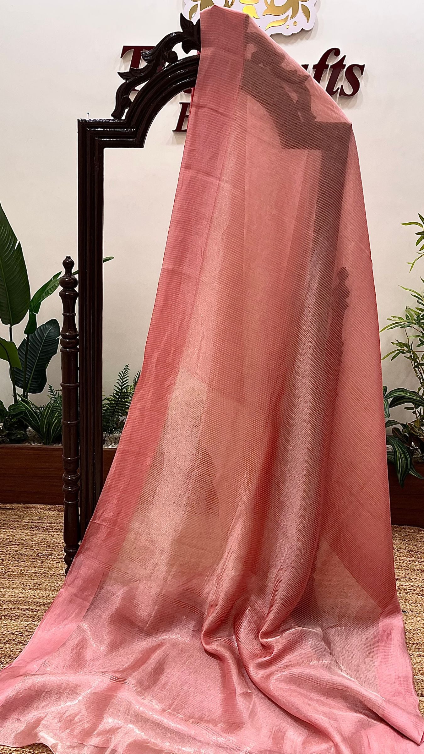 Pure Tissue Silk Handloom Banarasi Saree - with Satin Border