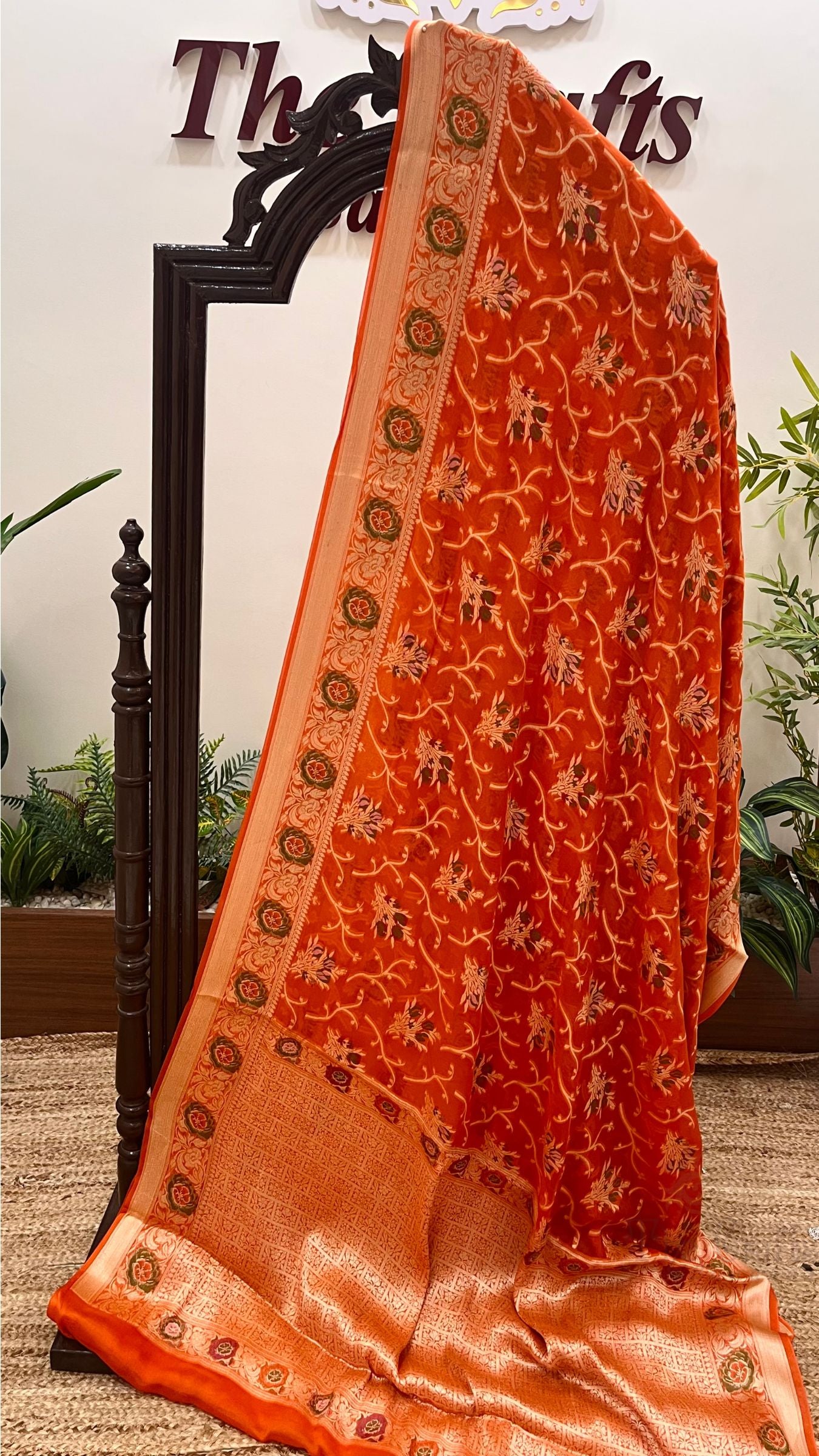 Pure Khaddi Chiffon Banarasi Saree