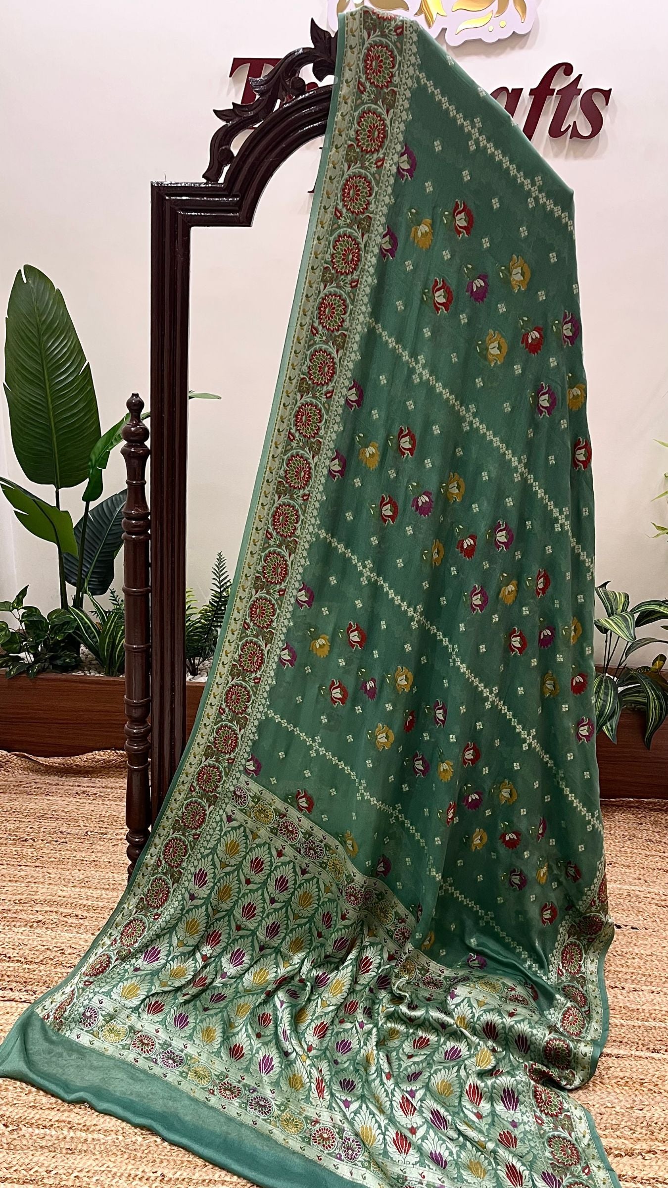 Pure Khaddi Chiffon Banarasi Saree
