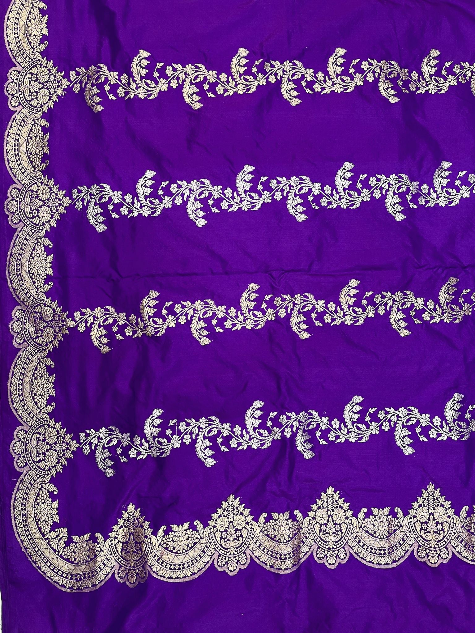 Pure Katan Silk Handloom Banarasi Saree - Sona roopa with kadhua work