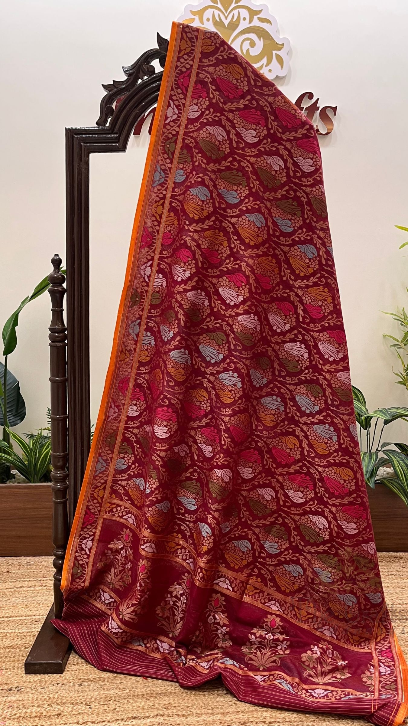 Pure Ektara Cotton Jamdani Banarasi Saree - Tilfi