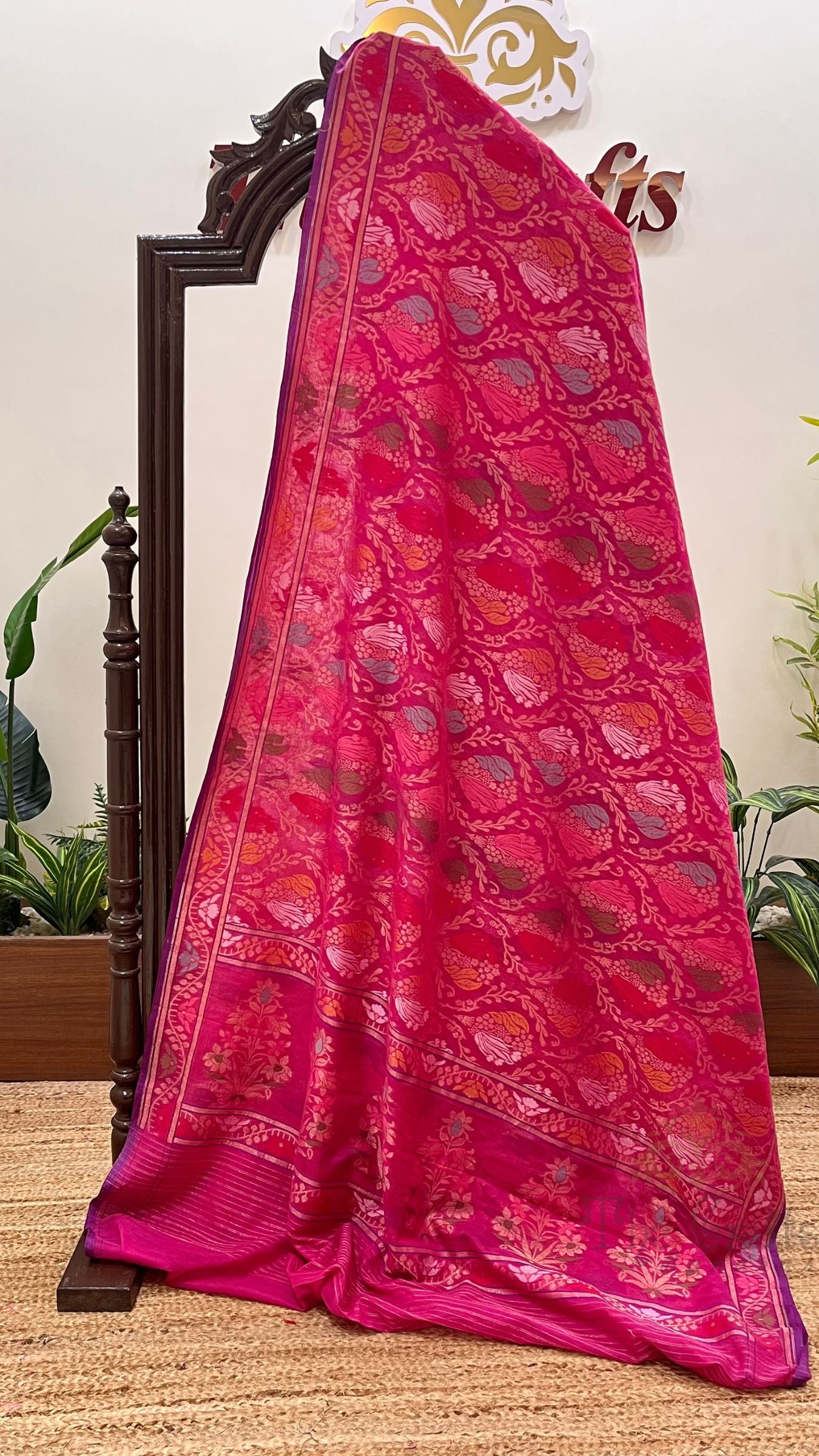 Pure Ektara Cotton Jamdani Banarasi Saree - Tilfi