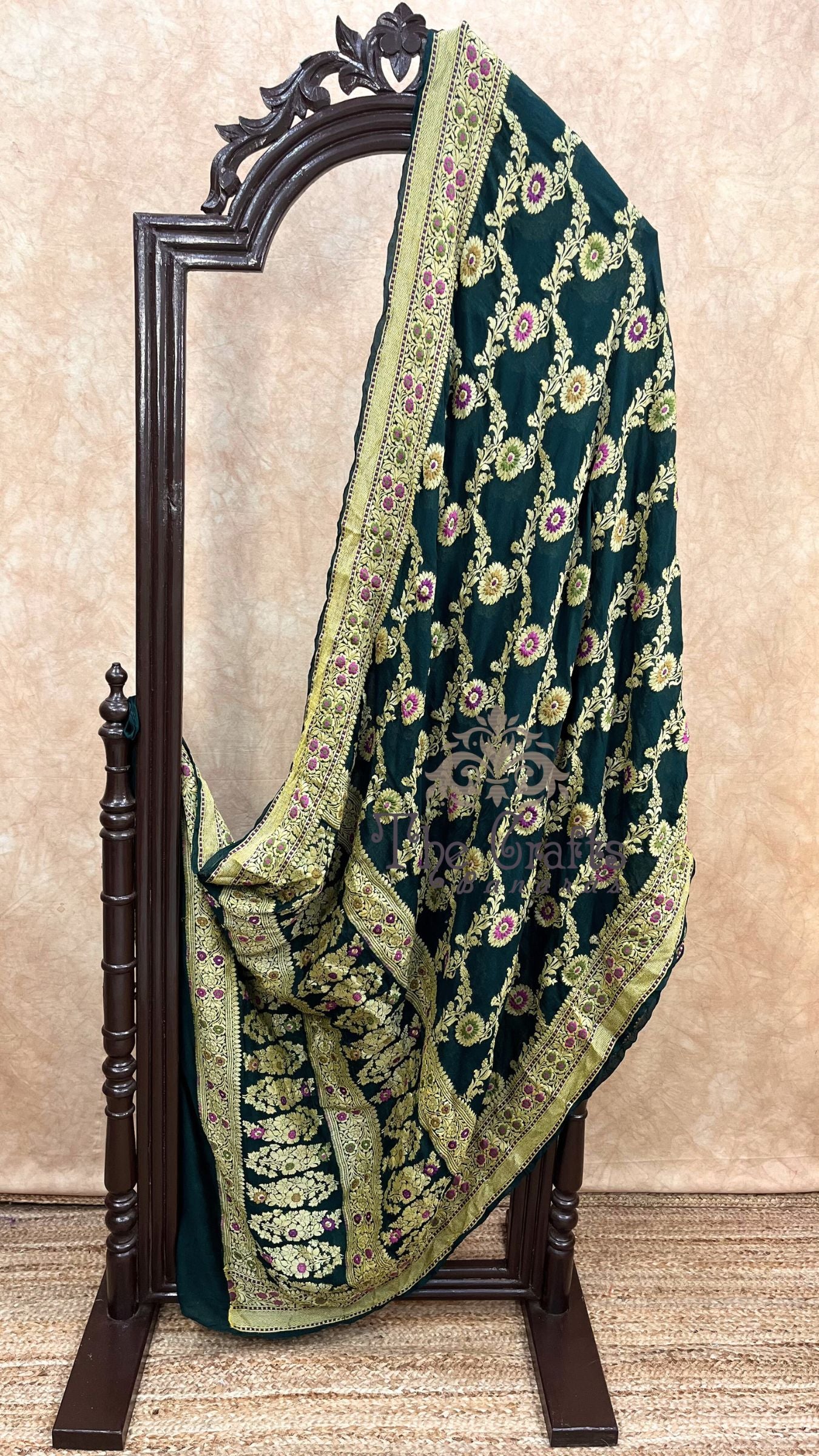 Pure Khaddi Chiffon Banarasi Saree - Meenakari