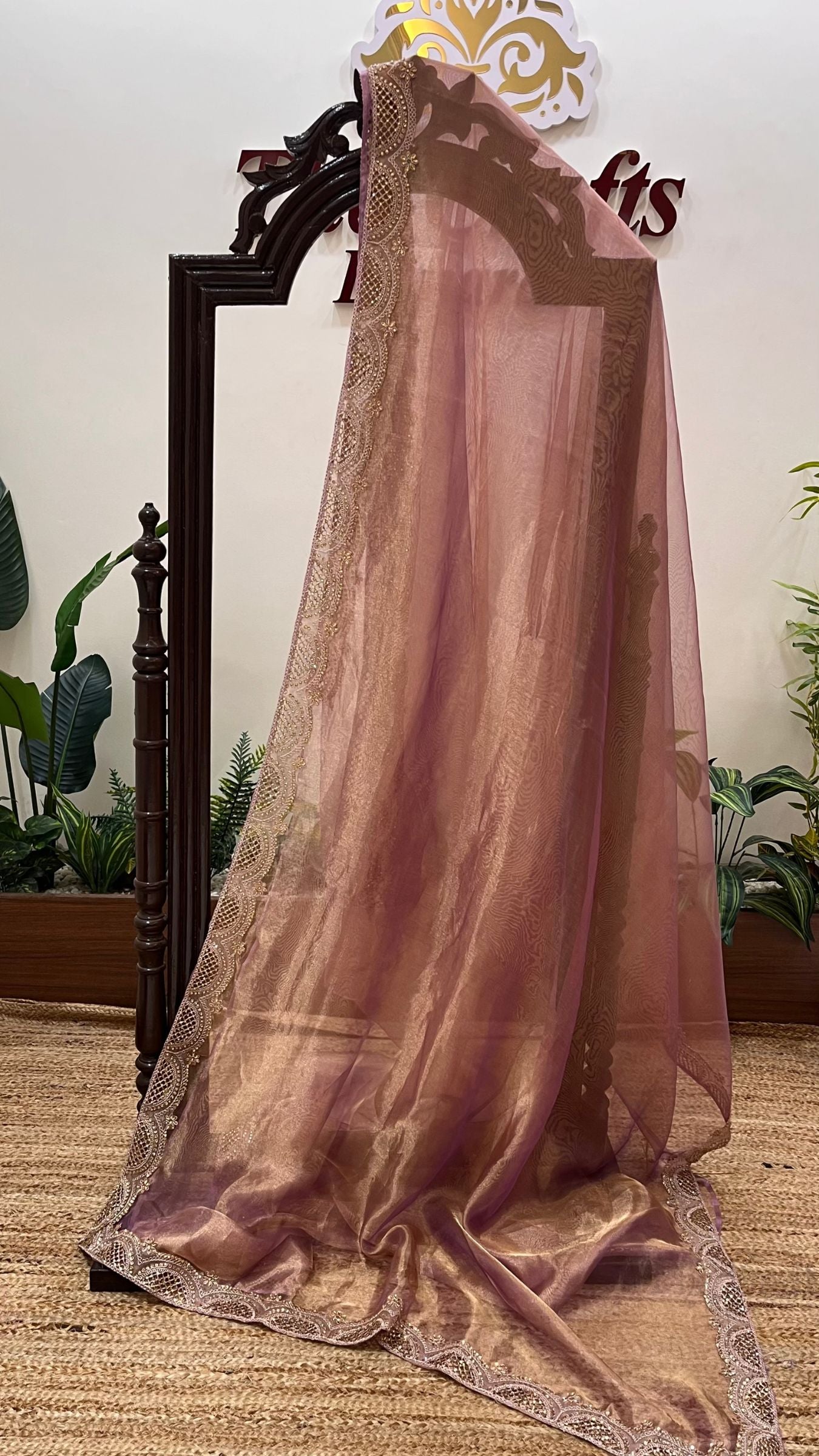 Pure Kora Tissue Silk Handloom Banarasi Saree - with Lace Border