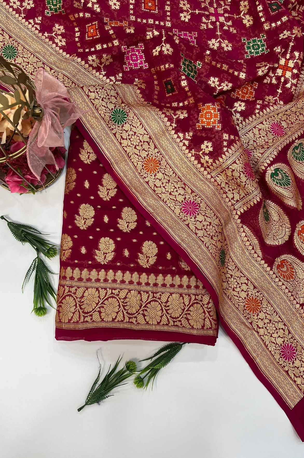 Khaddi Georgette Banarasi Dress Material