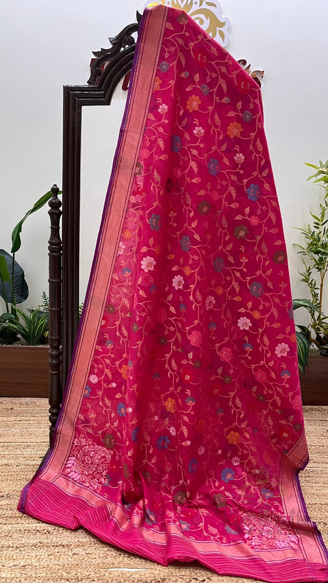 Pure Ektara Cotton Jamdani Banarasi Saree - Tilfi