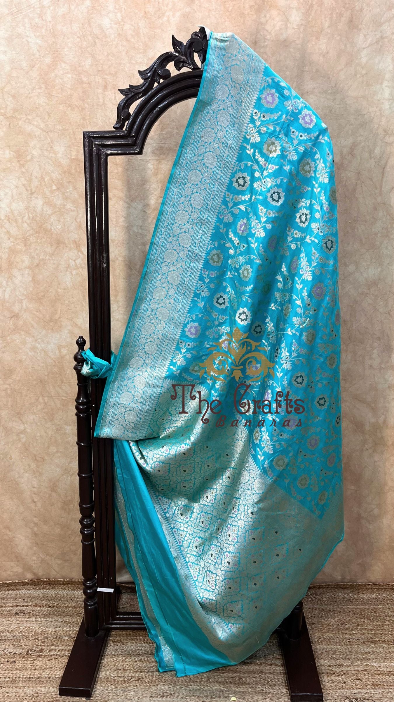 Pure Katan Silk Handloom Banarasi Saree - All over Meenakari Jaal work