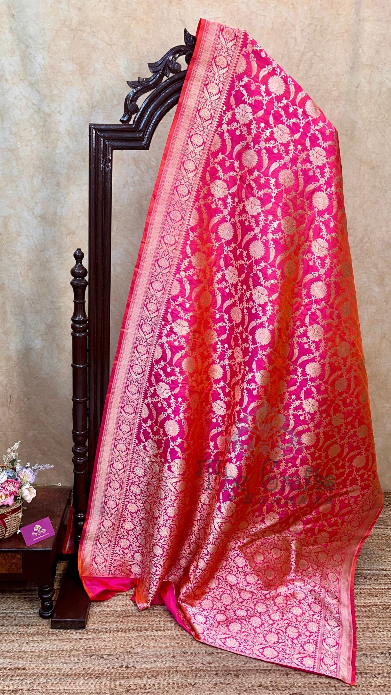Pure Katan Silk Handloom Banarasi Saree - Jaal work