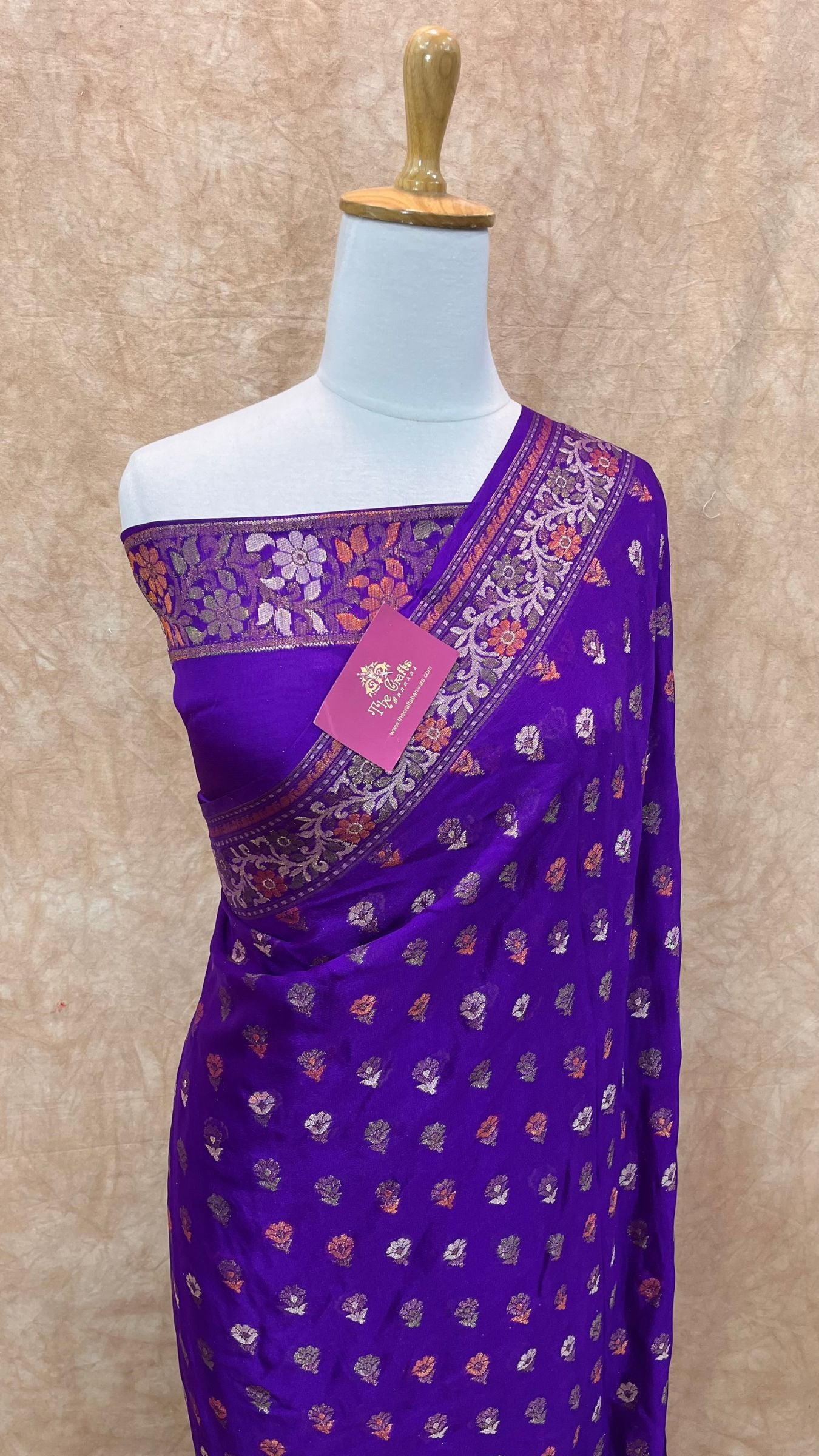 Pure Khaddi Chiffon Banarasi Saree