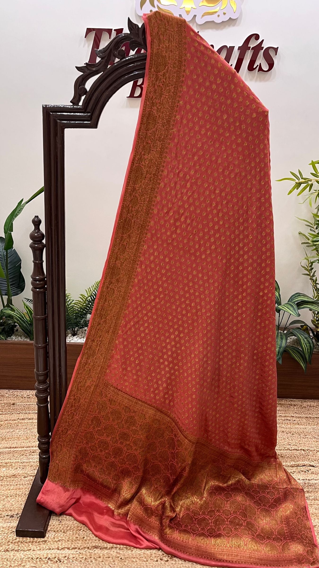 Pure Khaddi Chiffon Banarasi Saree