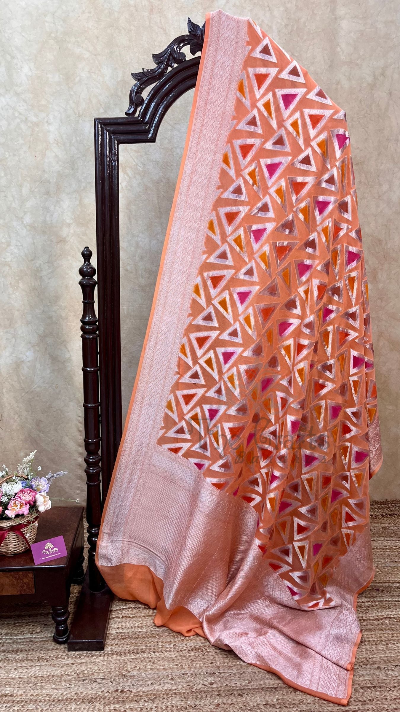 Pure Georgette Banarasi Saree - Silver Zari