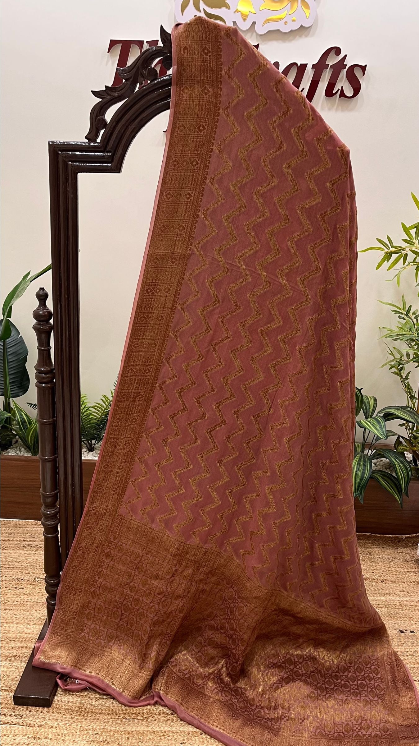Pure Khaddi Chiffon Banarasi Saree
