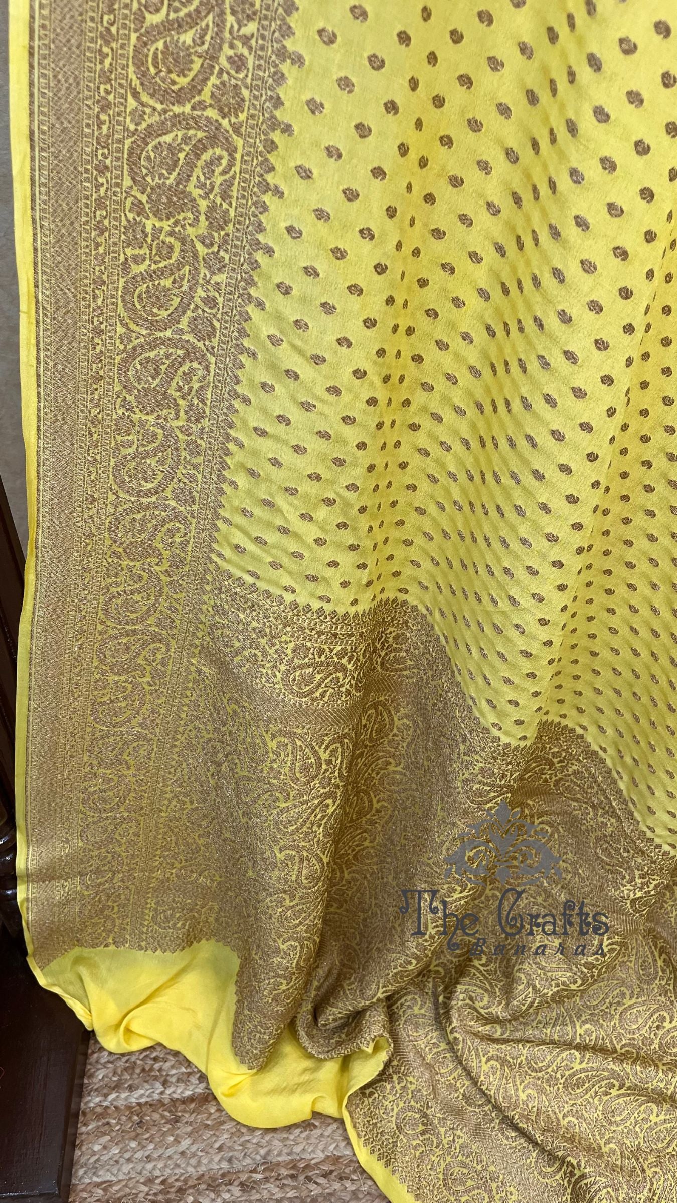 Pure Crepe Georgette Banarasi Saree - Antique Zari