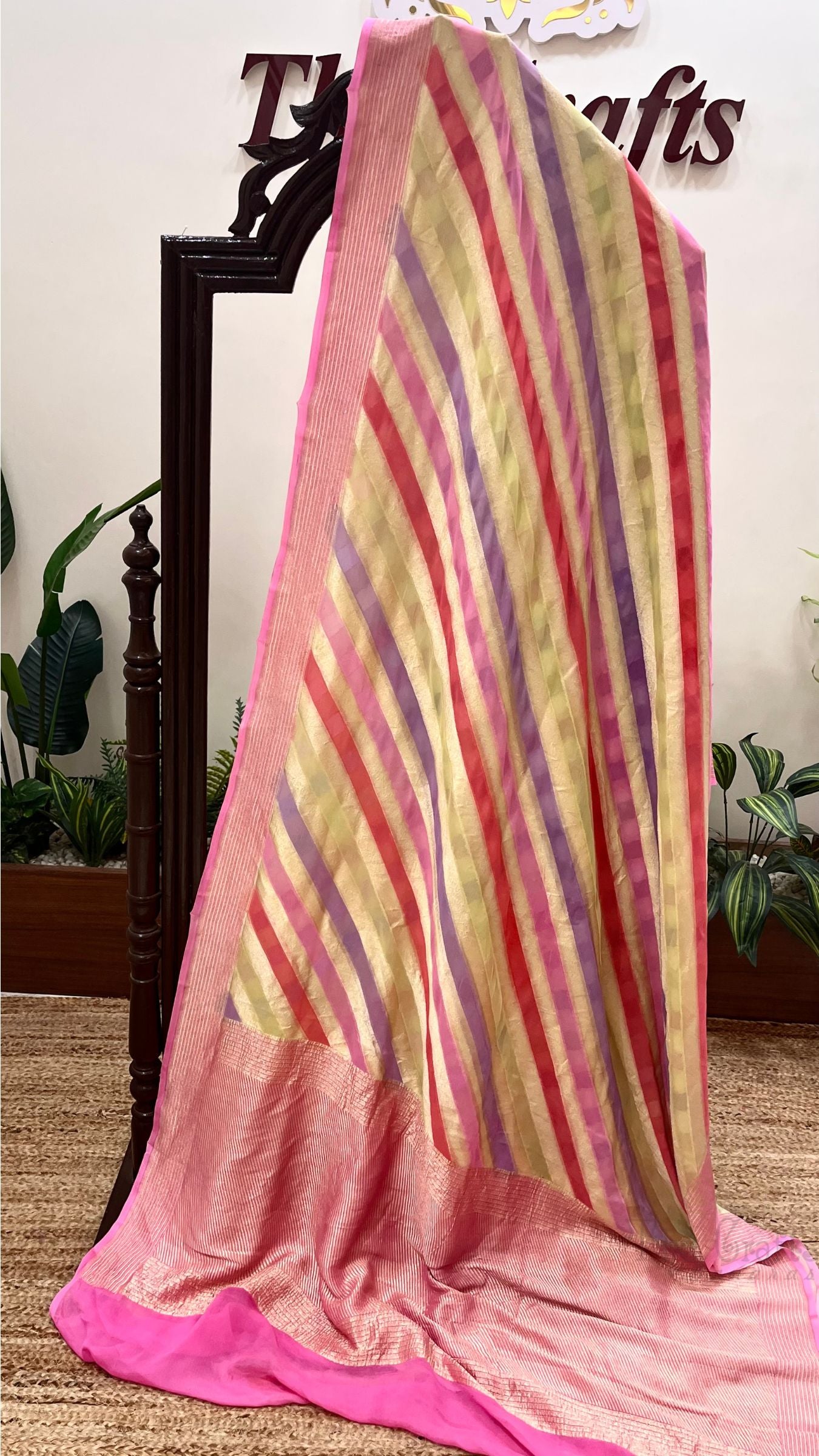 Khaddi Georgette Handloom Banarasi Saree