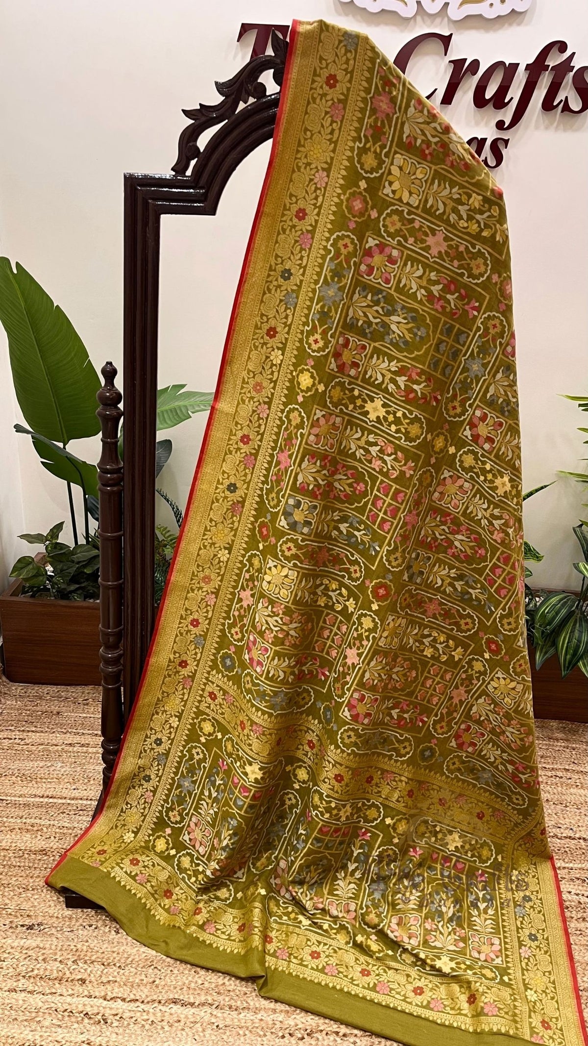 Pure Ektara Cotton Jamdani Banarasi Saree - Tilfi
