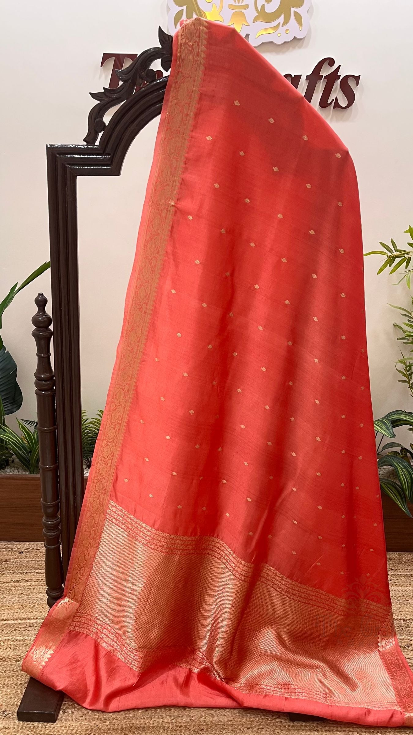 Pure  Mango Silk Handloom Banarasi Saree