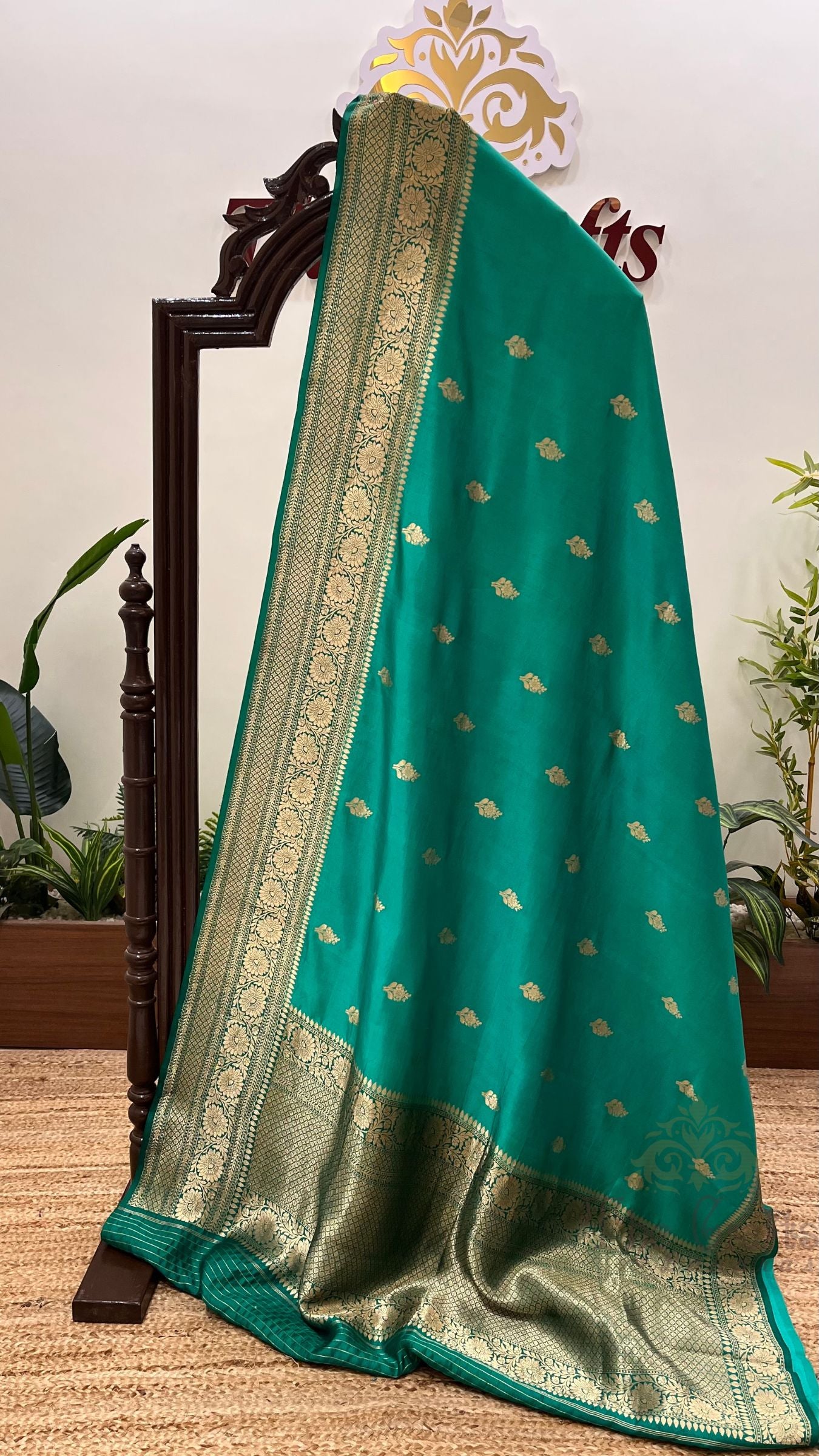 Pure  Mango Silk Handloom Banarasi Saree