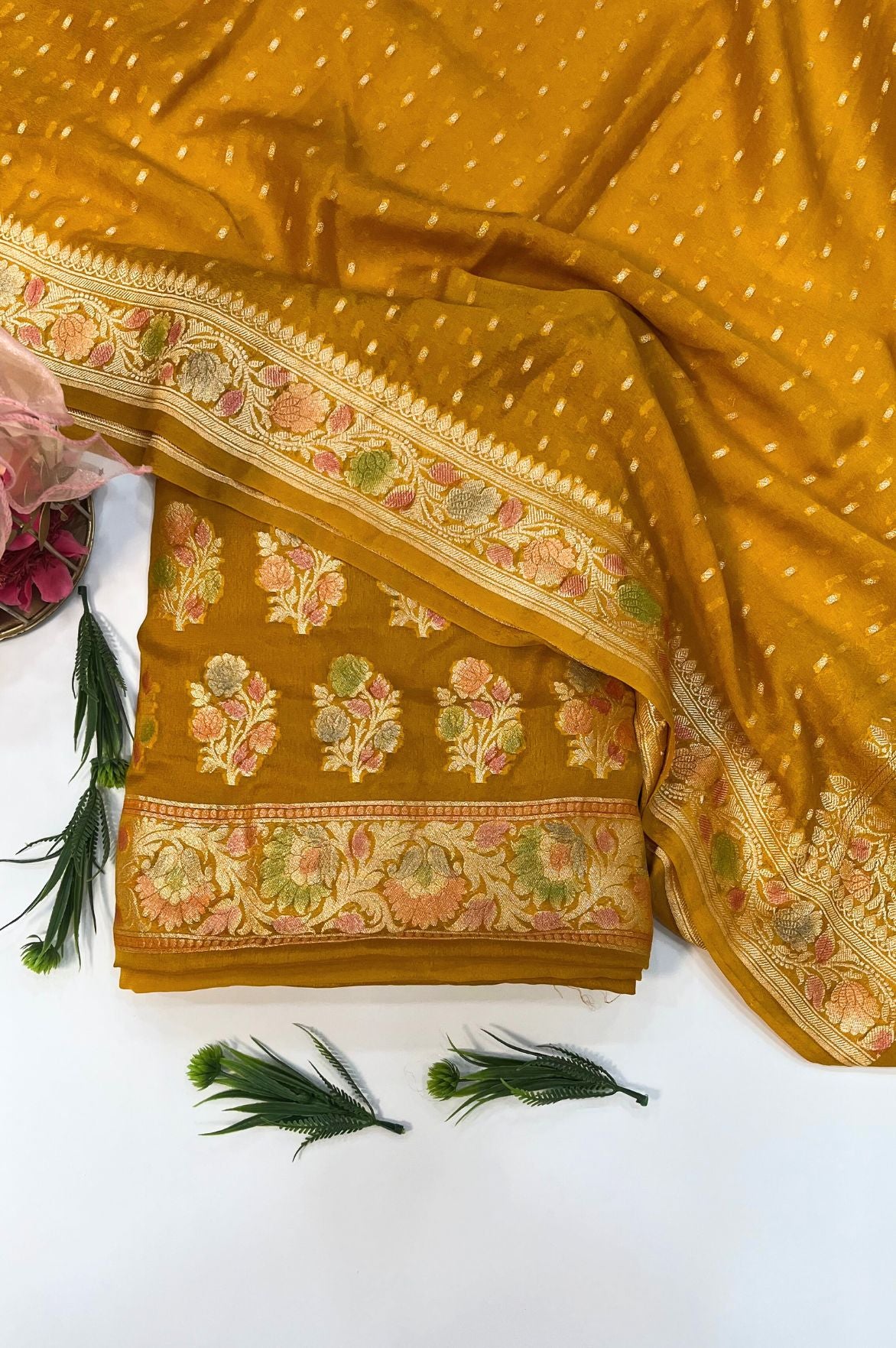 Khaddi Georgette Banarasi Dress Material