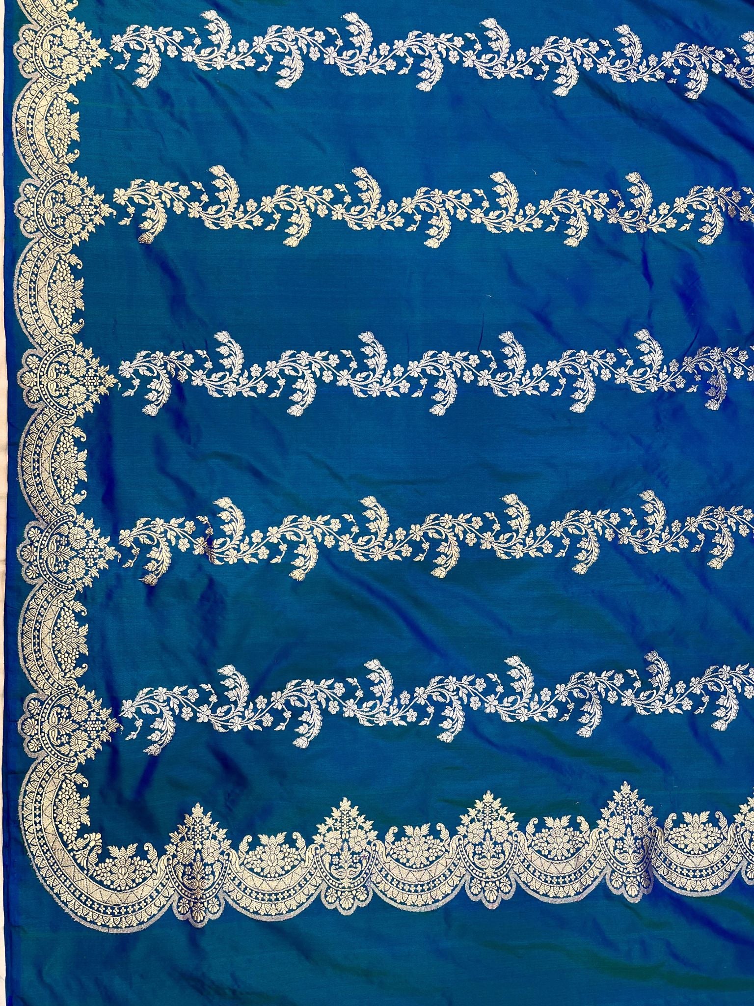 Pure Katan Silk Handloom Banarasi Saree - Sona roopa with kadhua work