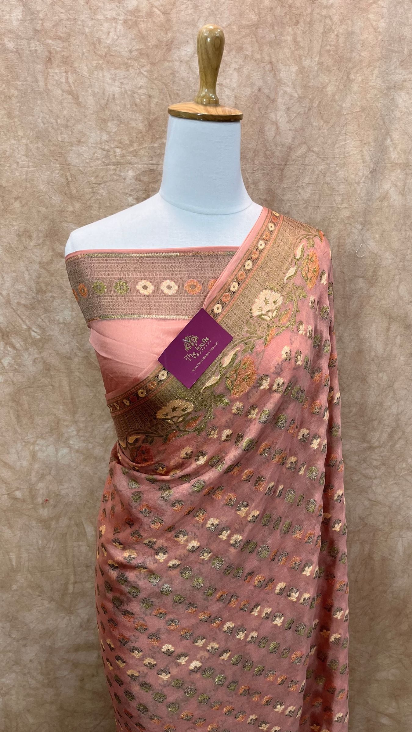 Pure Khaddi Chiffon Banarasi Saree