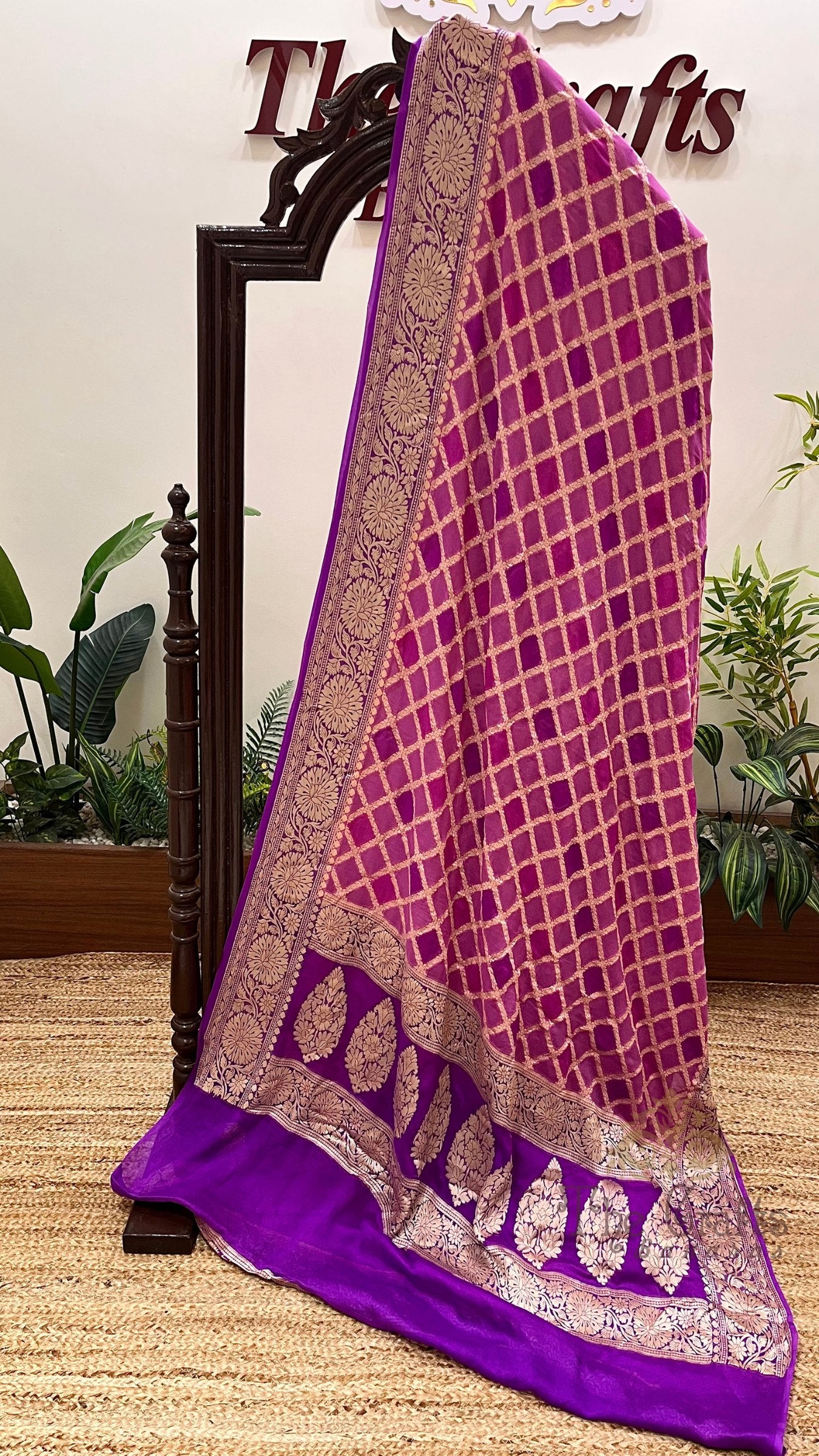 Pure Khaddi Chiffon Banarasi Saree