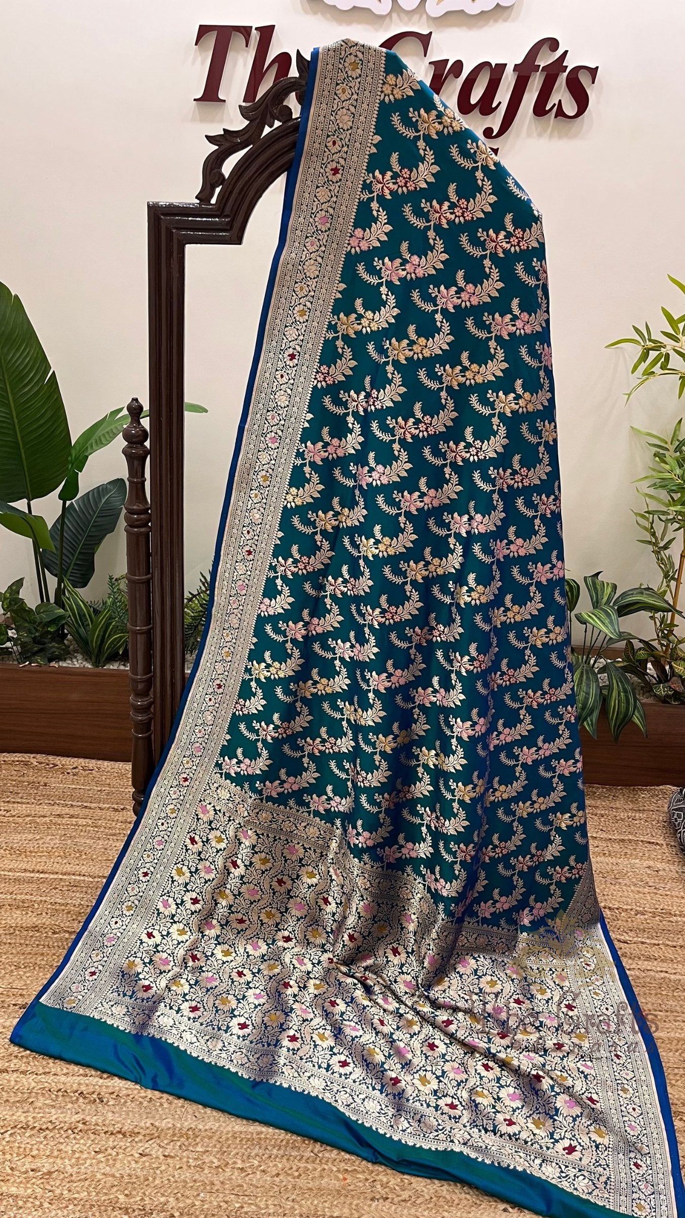 Pure Katan Silk Handloom Banarasi Saree - All over Meenakari Jaal work