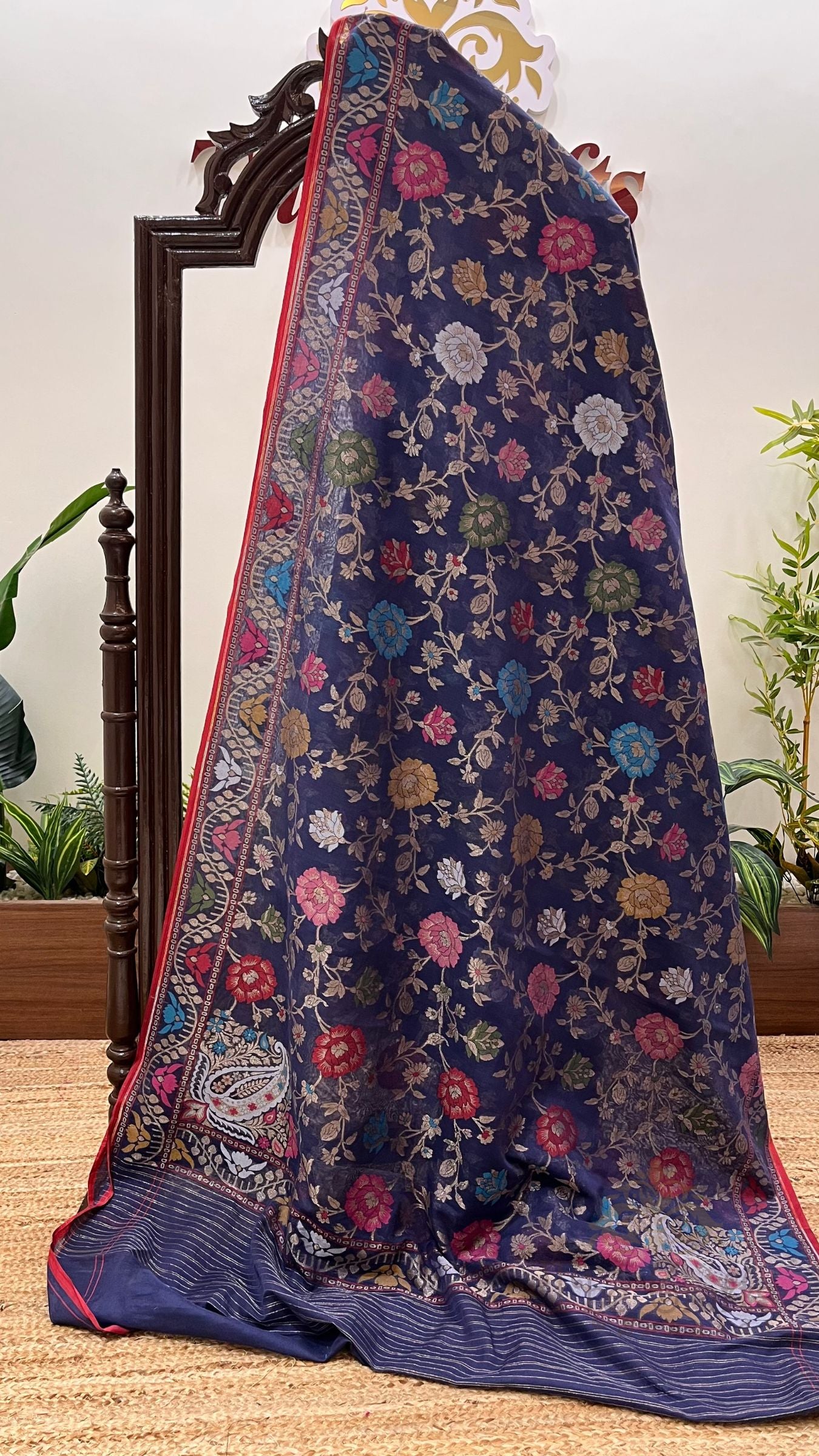 Pure Ektara Cotton Jamdani Banarasi Saree - Tilfi