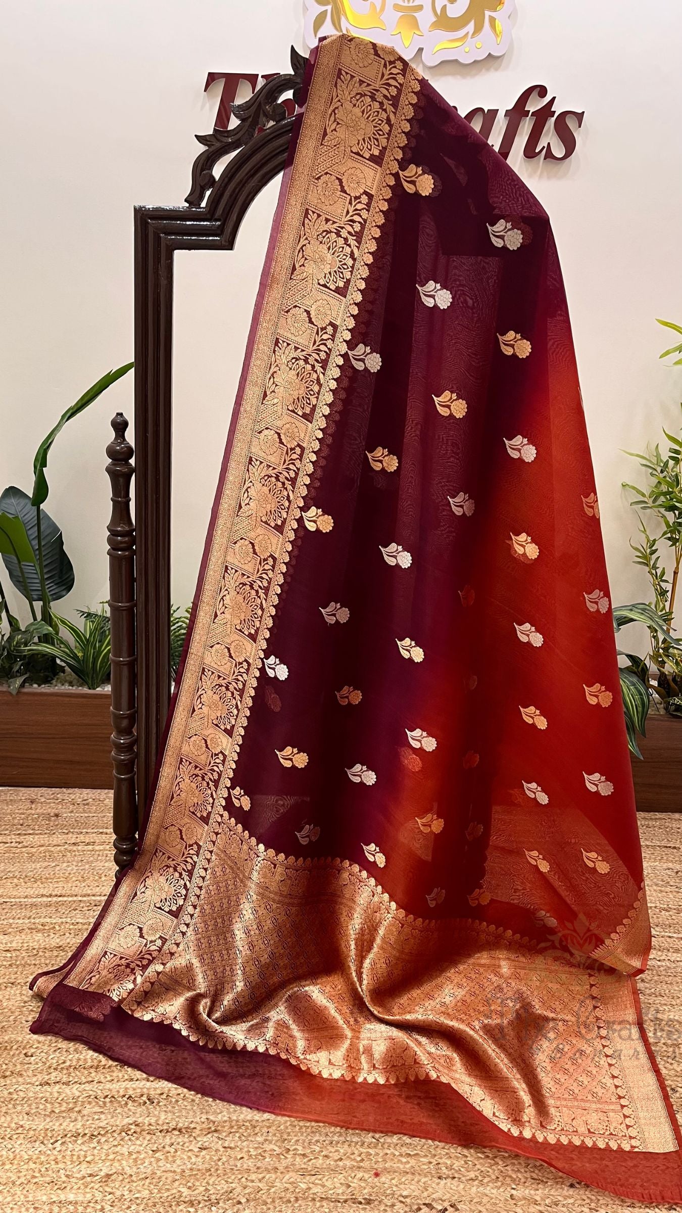 Pure Kora Silk Handloom Banarasi Saree