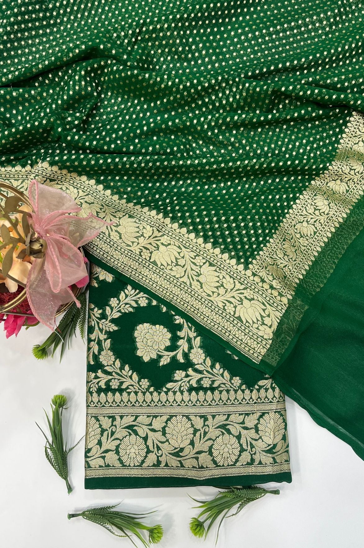 Khaddi Georgette Banarasi Dress Material