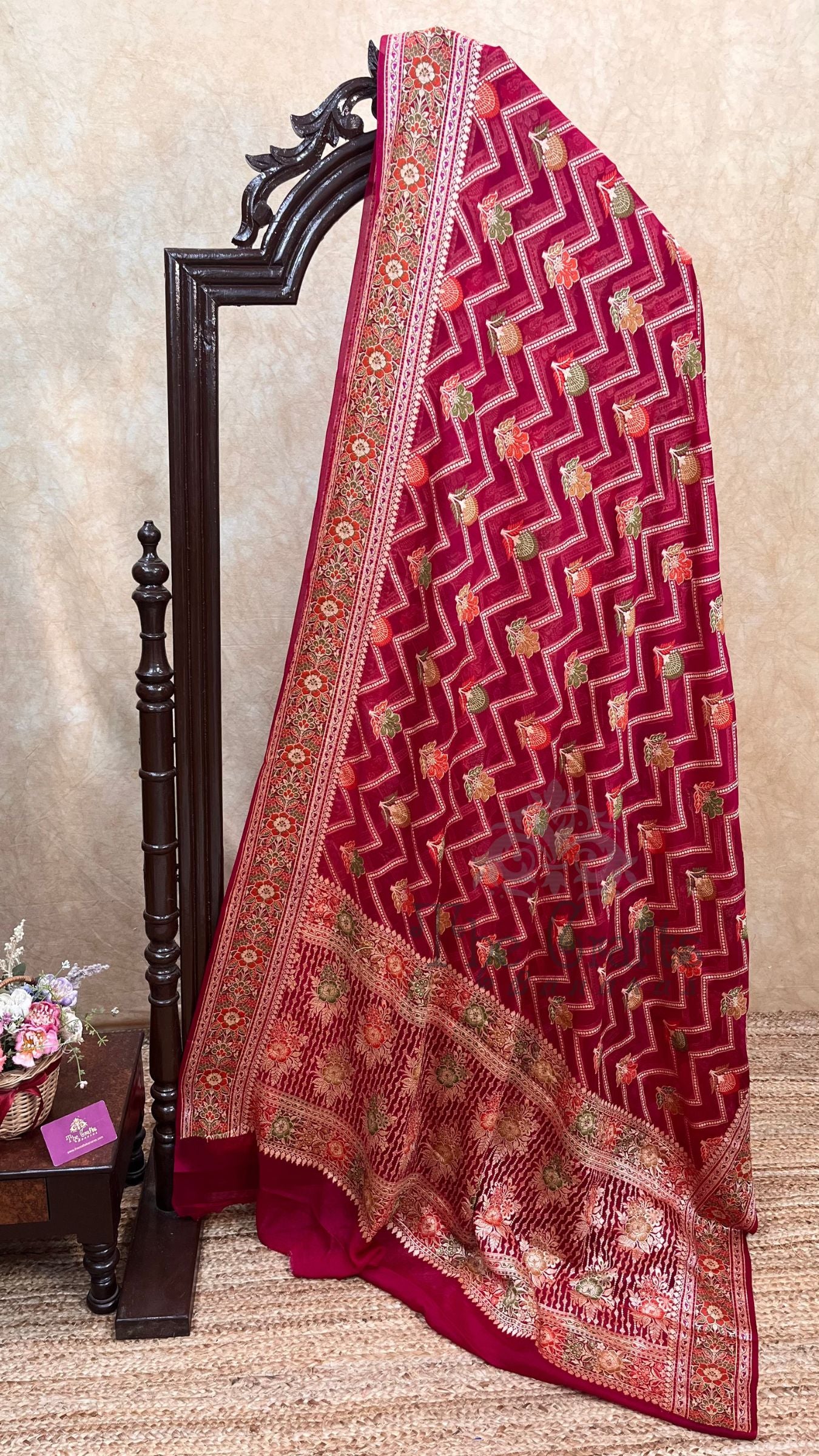 Pure Khaddi Chiffon Banarasi Saree