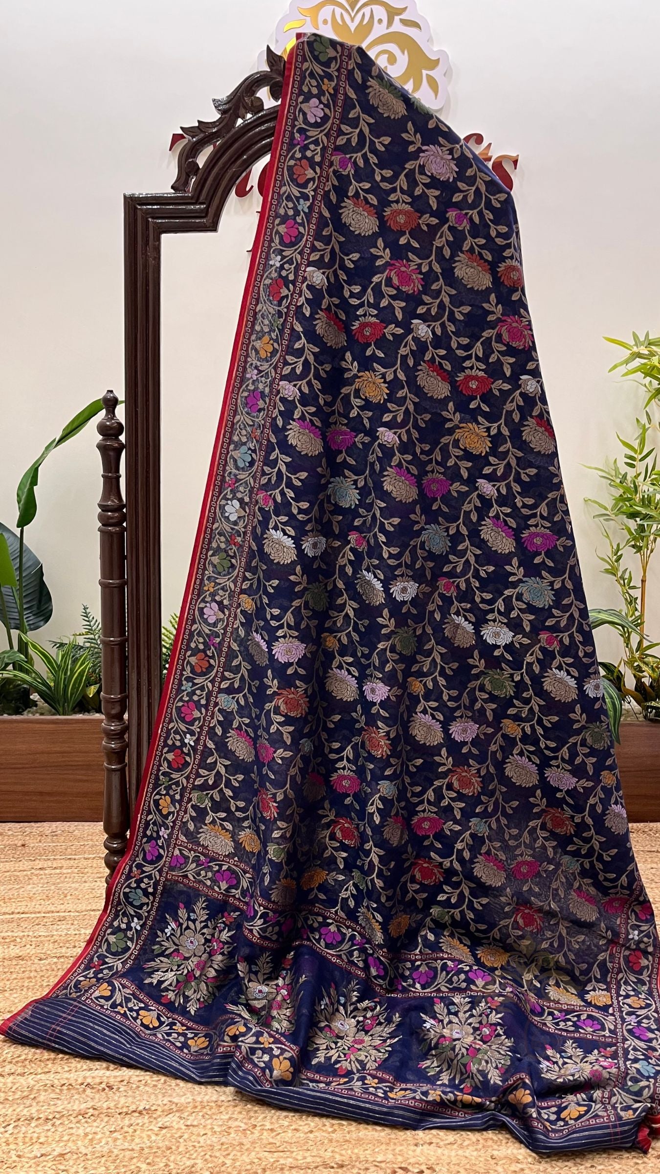 Pure Ektara Cotton Jamdani Banarasi Saree - Tilfi