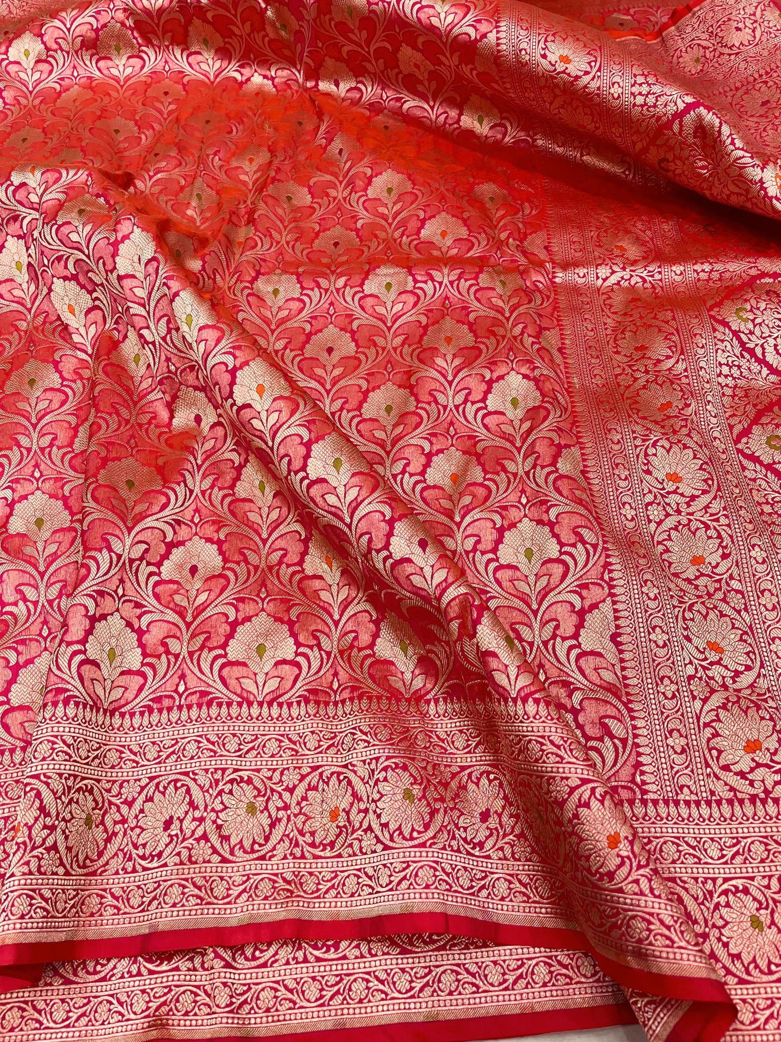 Pure Katan Silk Handloom Banarasi Saree - Tanchui Brocade Meena