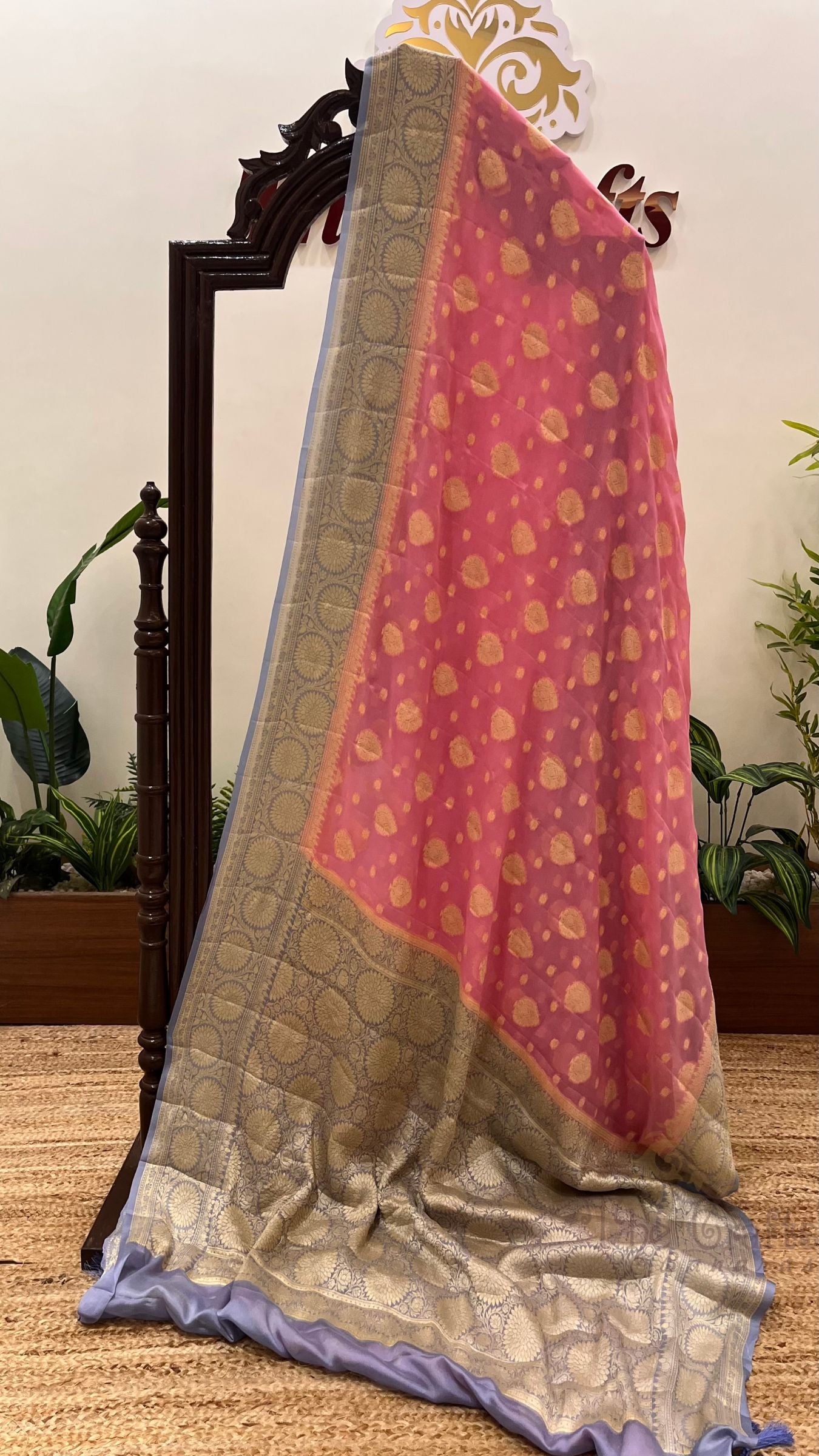 Pure Khaddi Chiffon Banarasi Saree