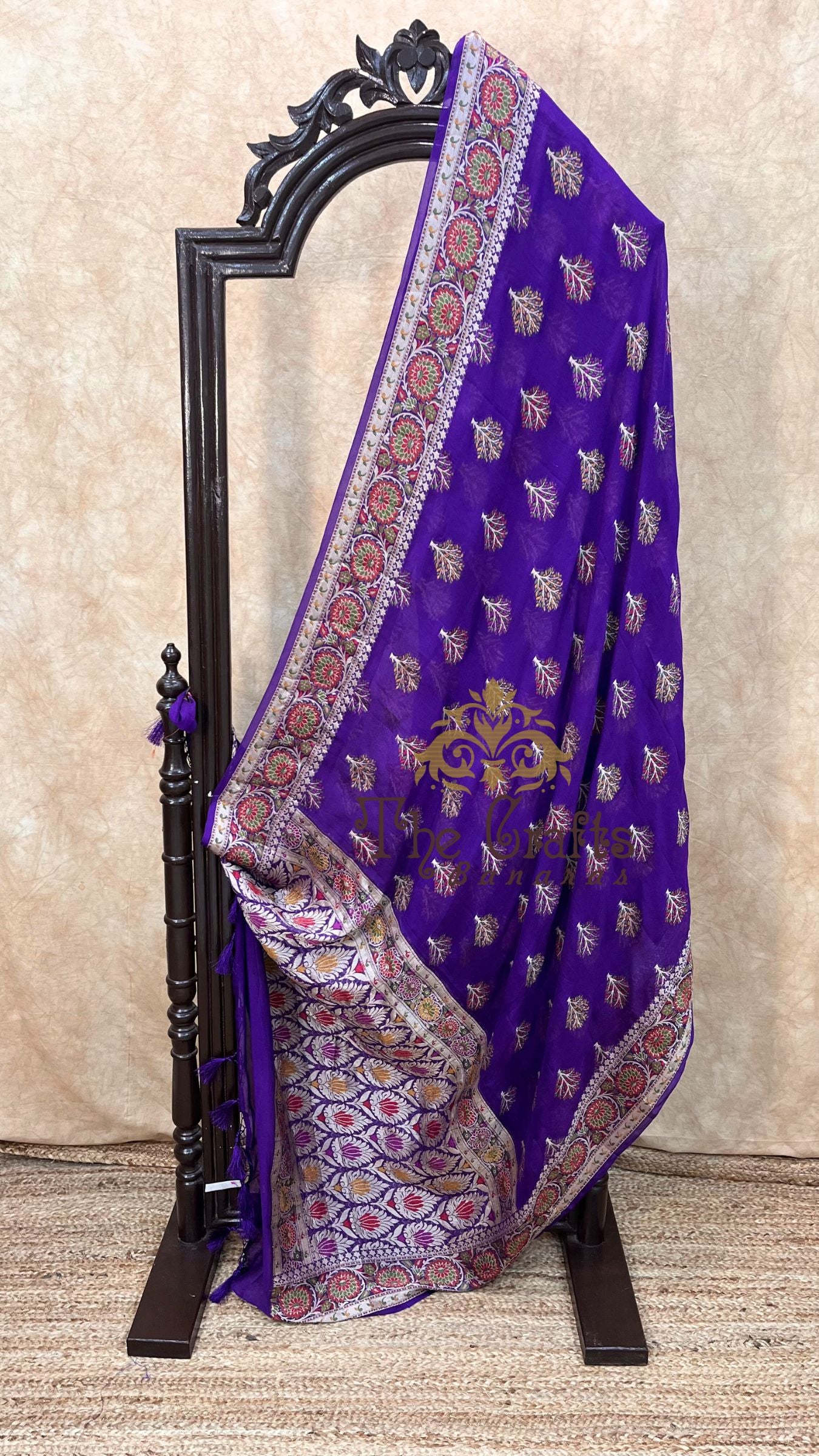 Pure Khaddi Chiffon Banarasi Saree