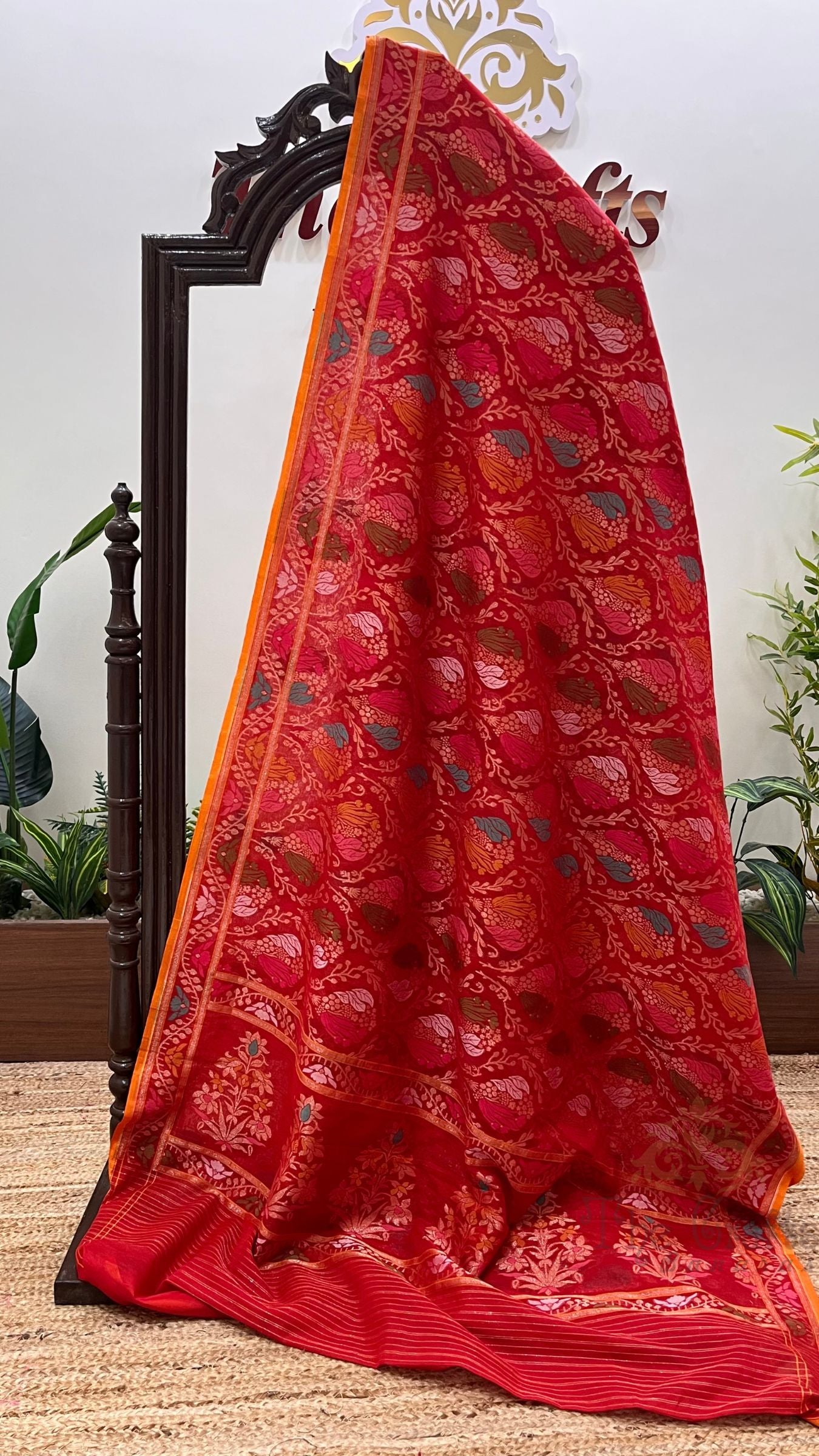 Pure Ektara Cotton Jamdani Banarasi Saree - Tilfi