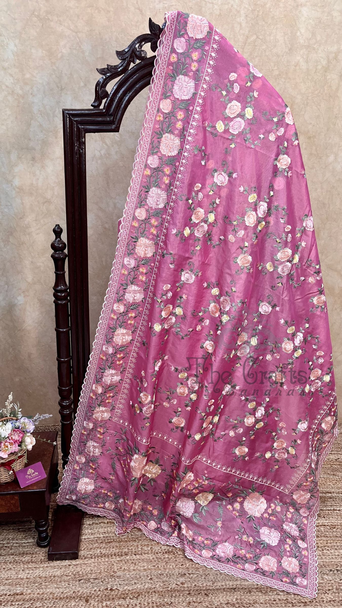Pure Tissue Silk Banarasi Saree - Chikankari all over