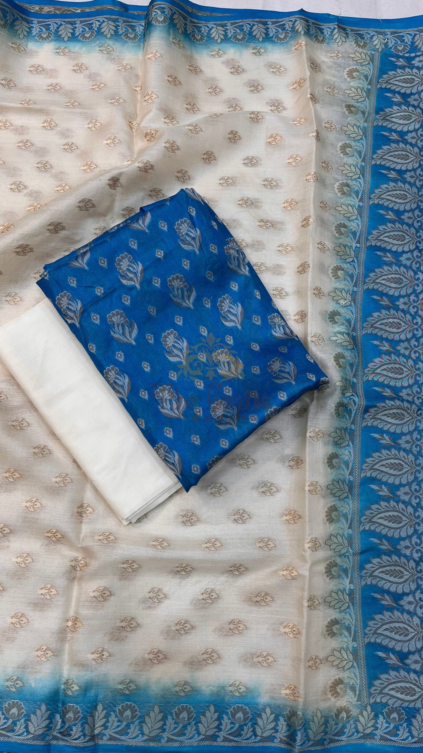 Pure Butter Crepe Silk Banarasi Dress Material