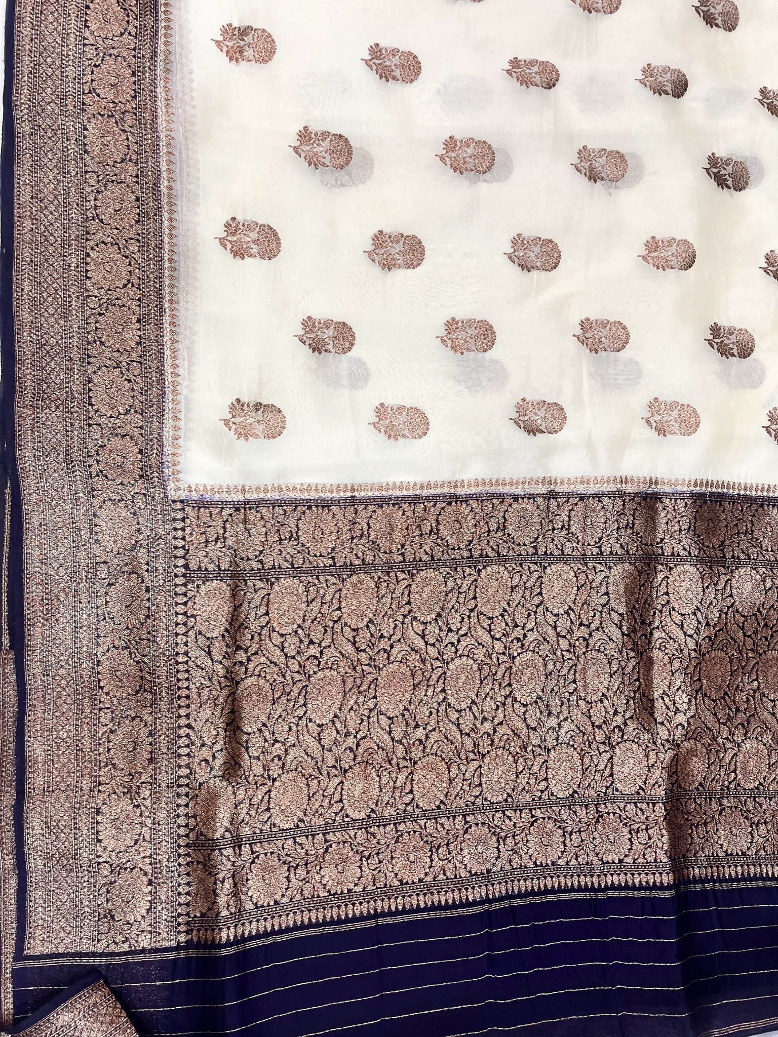 Pure Kora Silk Handloom Banarasi Saree