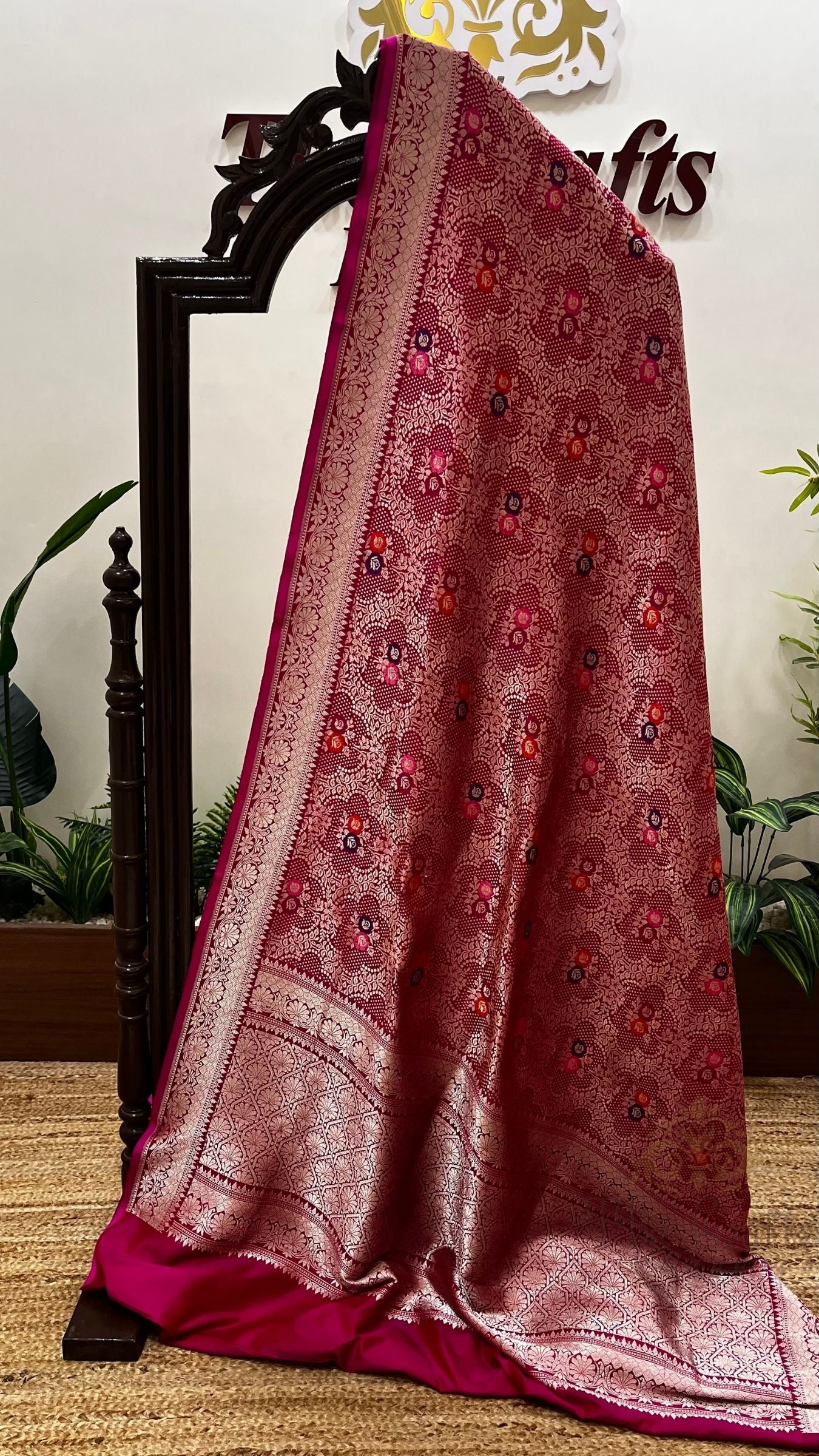 Pure Katan Silk Handloom Banarasi Saree - Kadhua Brocade Tilfi Meena