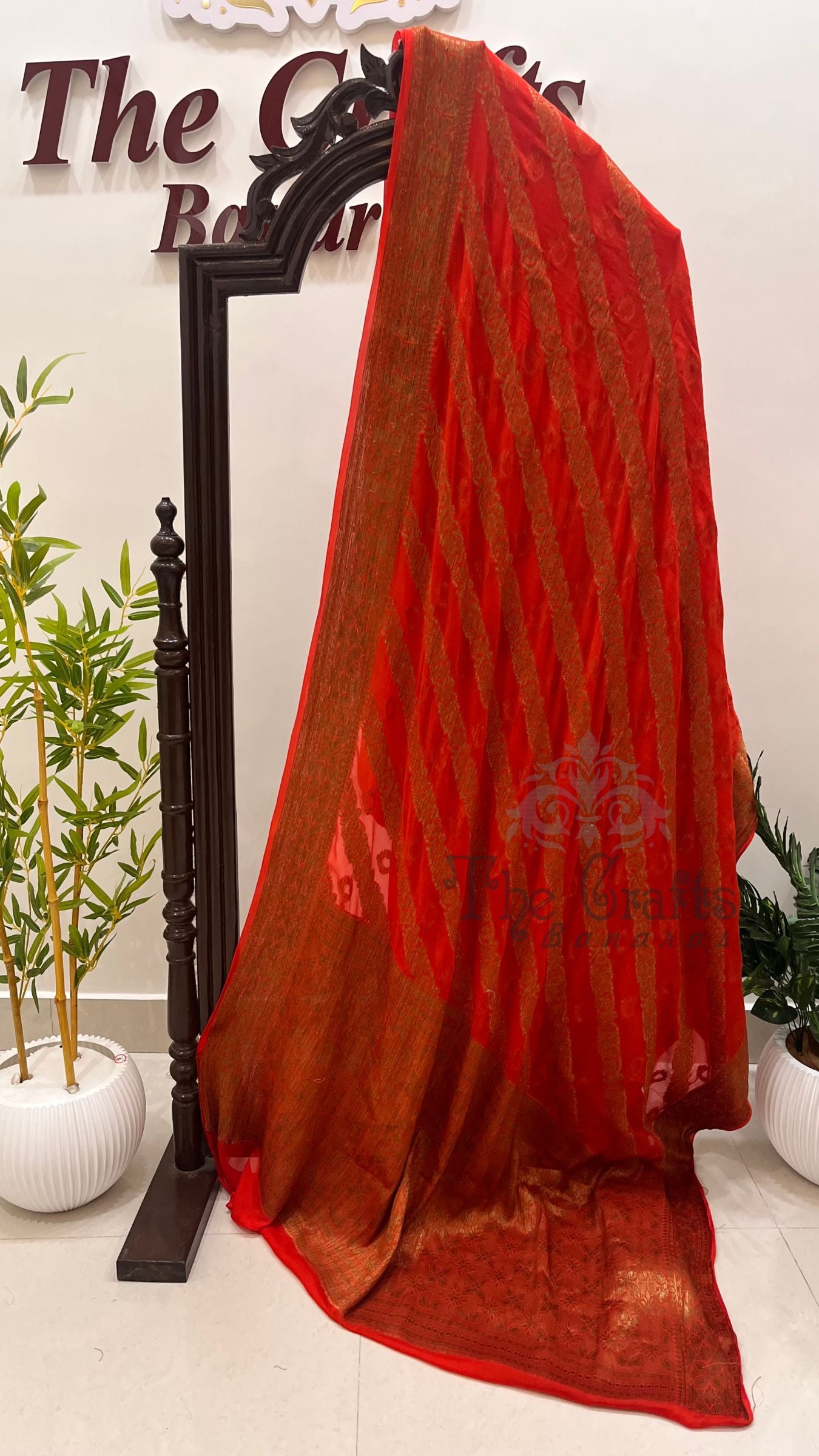 Pure Khaddi Chiffon Banarasi Saree